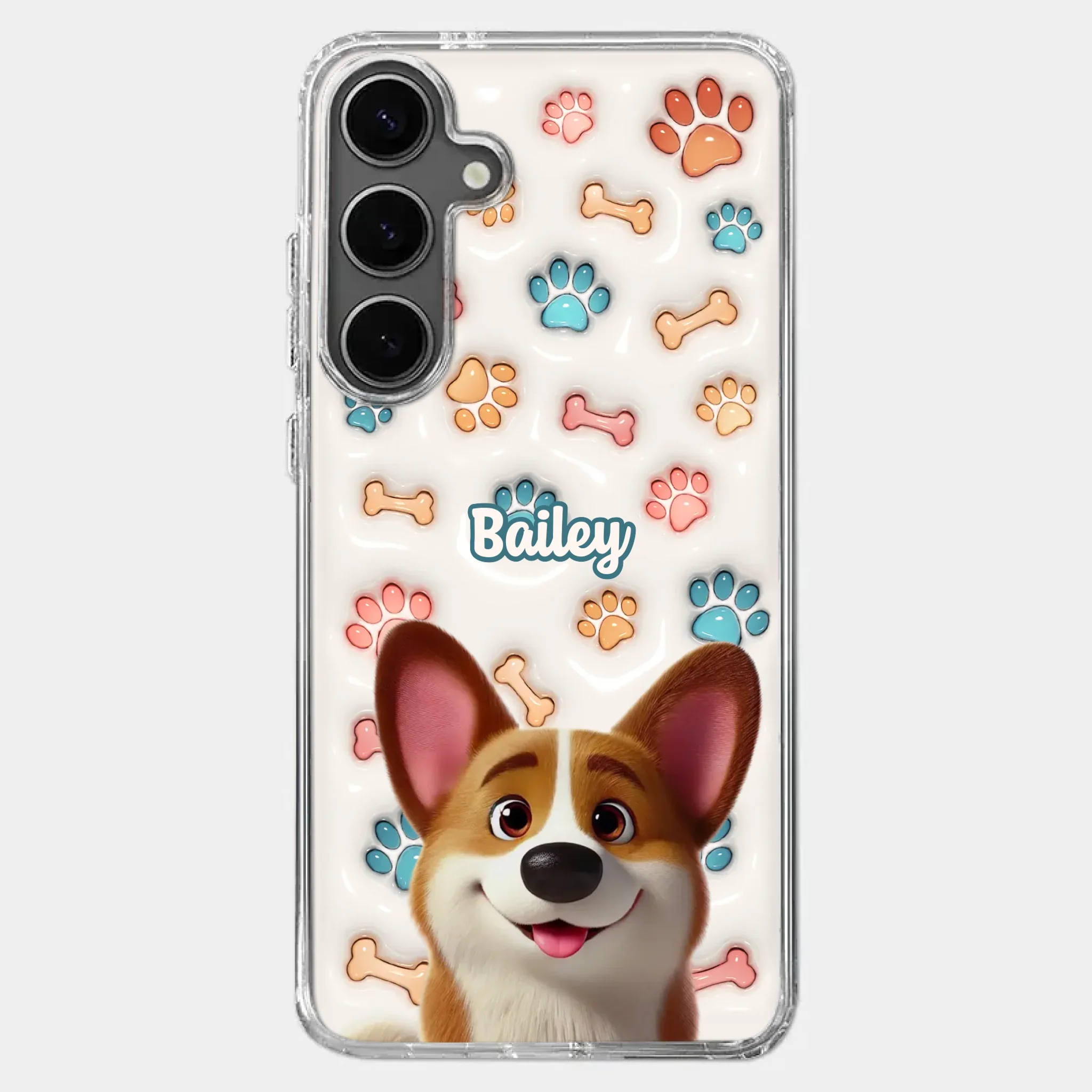 Barking With Joy - Dog Personalized Custom 3D Inflated Effect Printed Clear Phone Case - Gift For Pet Owners, Pet Lovers - Image 42
