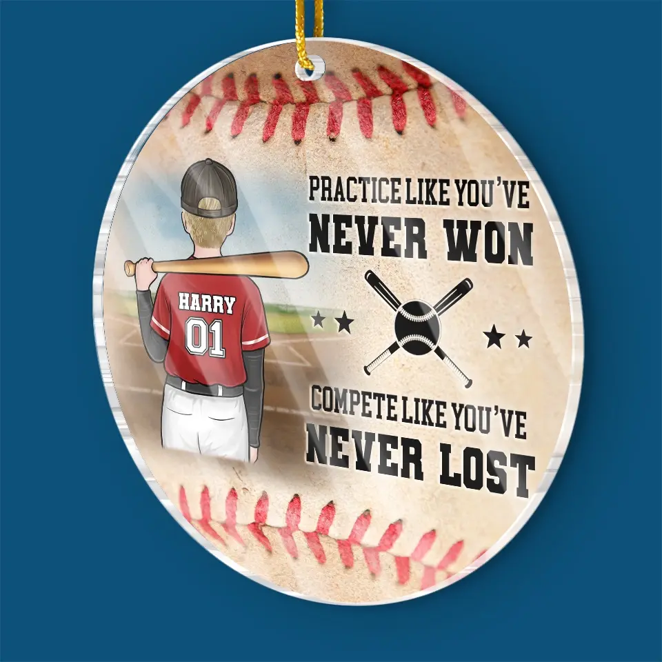 Baseball Is A Game Of Inches - Family Personalized Custom Ornament - Acrylic Custom Shaped - Christmas Gift For Family Members, Baseball Players, Baseball Lovers - Image 3