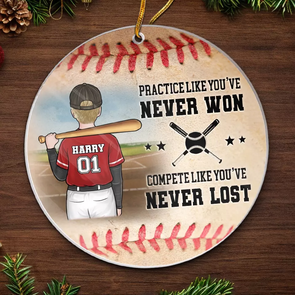 Baseball Is A Game Of Inches - Family Personalized Custom Ornament - Acrylic Custom Shaped - Christmas Gift For Family Members, Baseball Players, Baseball Lovers - Image 5
