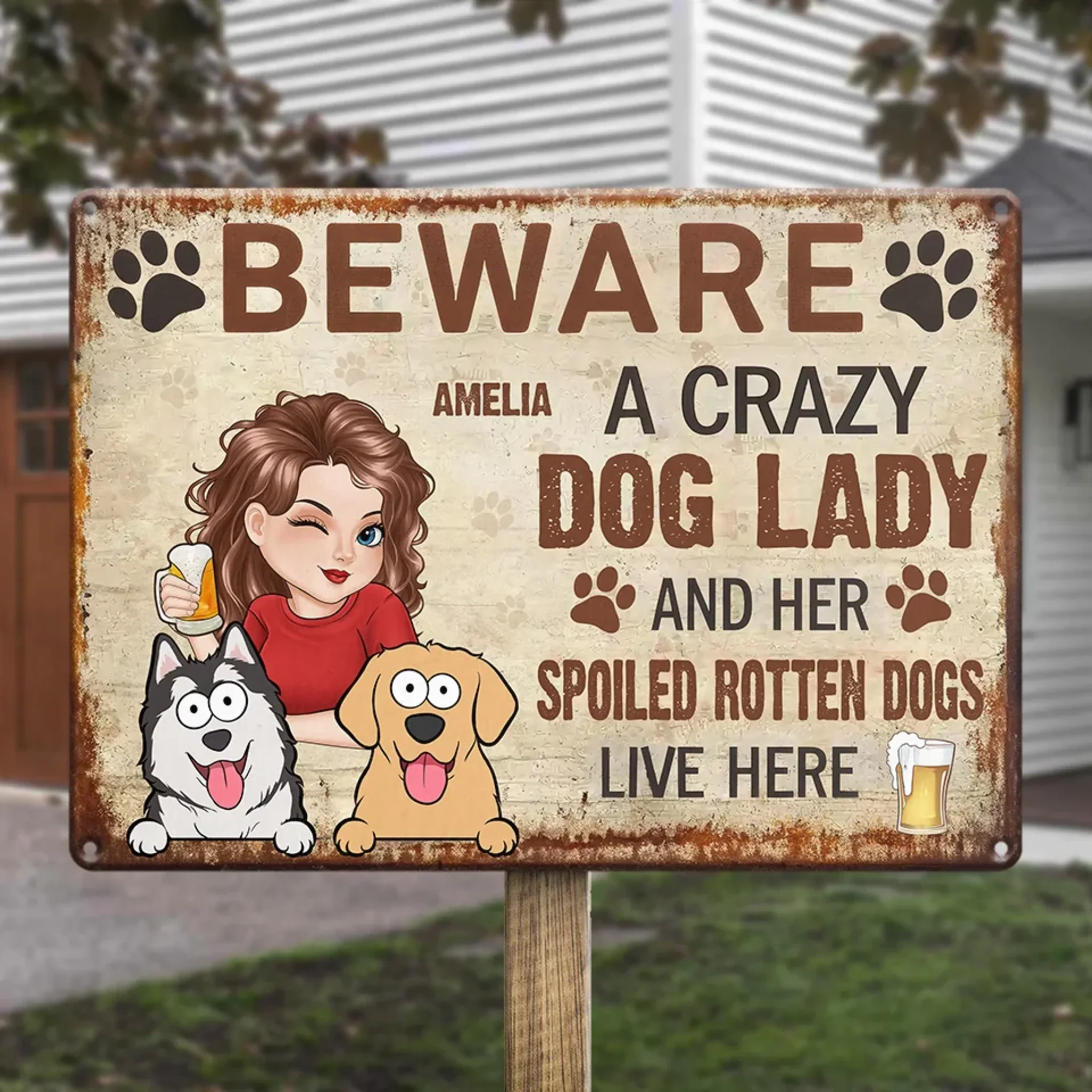 Because Every Pet Lover Deserves A Little Humor - Dog Personalized Custom Home Decor Metal Sign - House Warming Gift For Pet Owners, Pet Lovers - Image 4