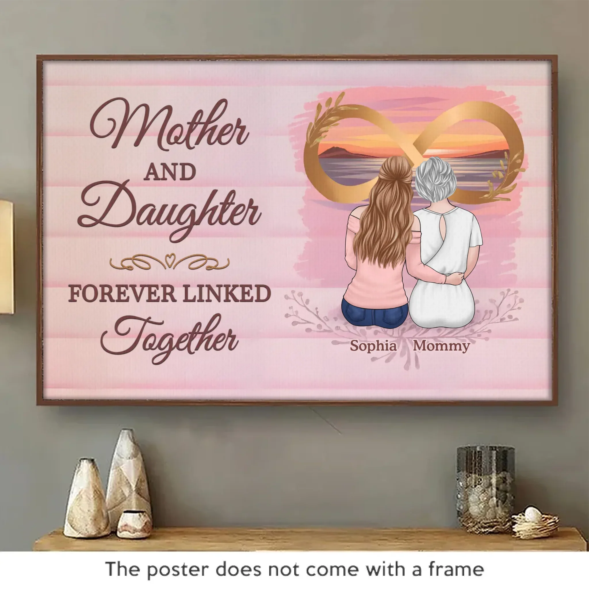 Because Family Is The Heart Of Every Home - Family Personalized Custom Horizontal Poster - Mother's Day, Gift For Mom, Grandma, Daughter - Image 2