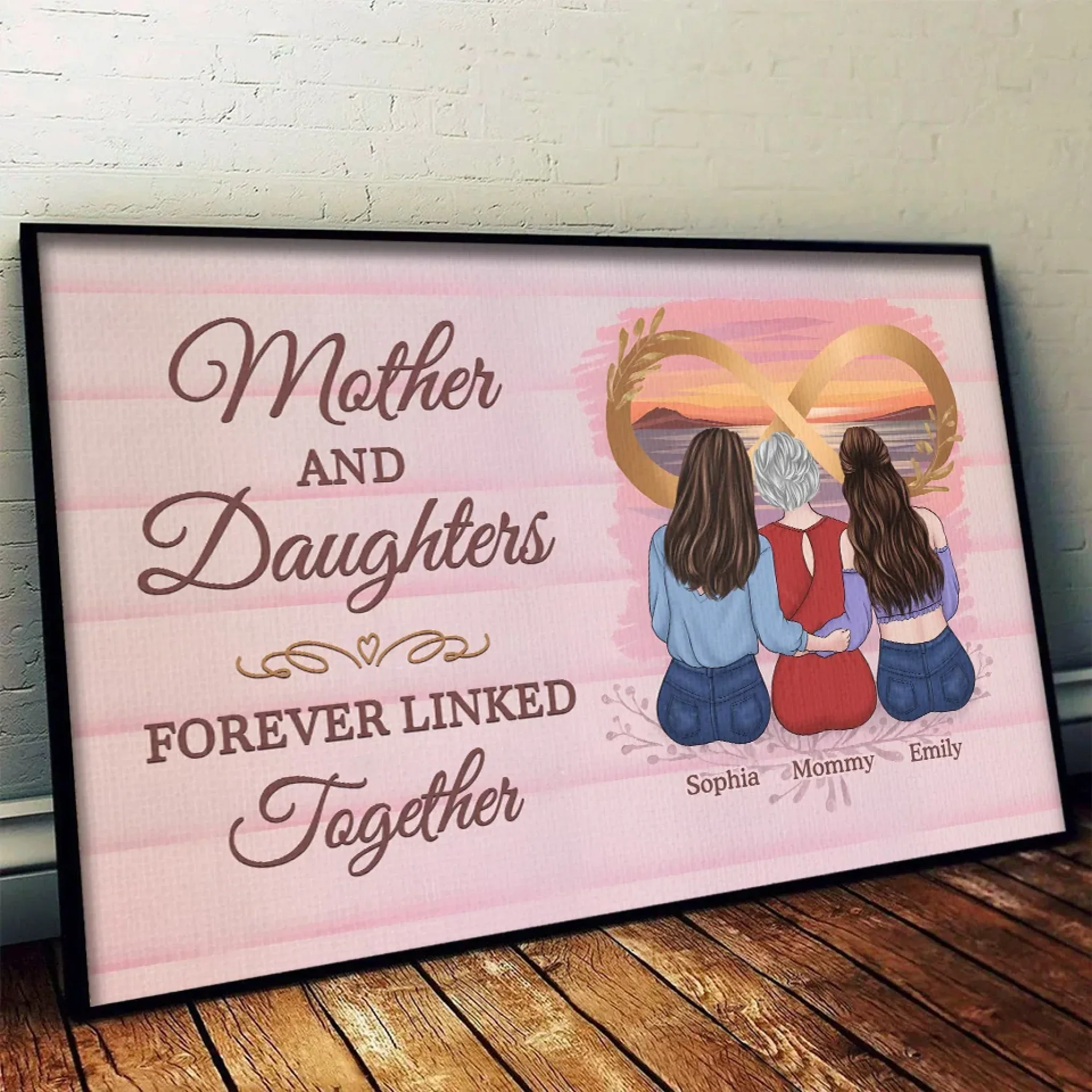 Because Family Is The Heart Of Every Home - Family Personalized Custom Horizontal Poster - Mother's Day, Gift For Mom, Grandma, Daughter - Image 4