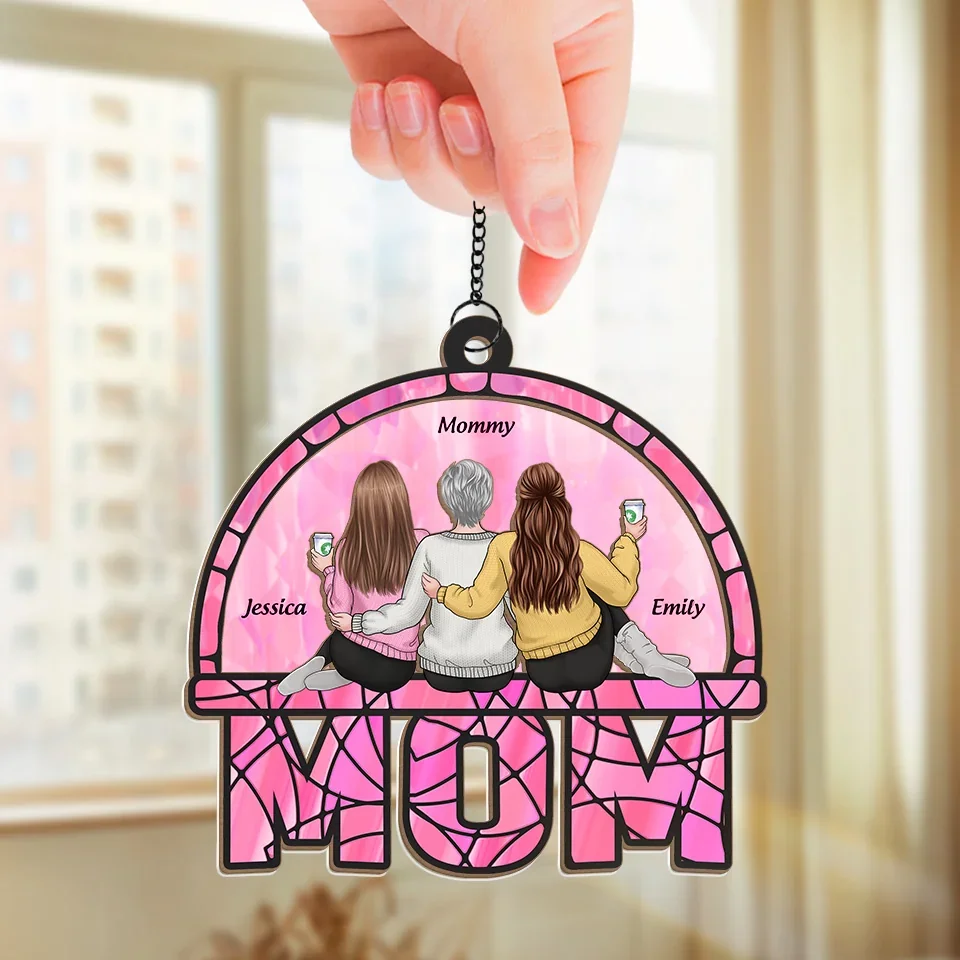 Behind Every Great Daughter Is An Amazing Mom - Family Personalized Window Hanging Suncatcher - Gift For Mom, Daughter - Image 3
