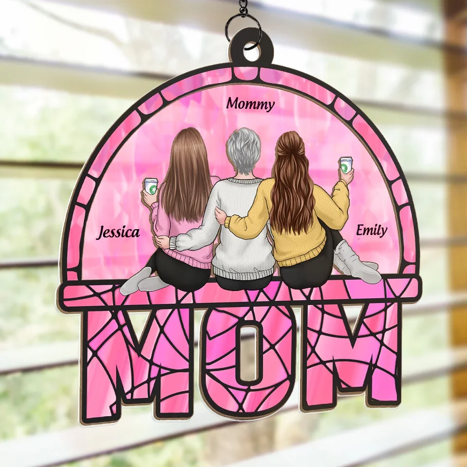 Behind Every Great Daughter Is An Amazing Mom - Family Personalized Window Hanging Suncatcher - Gift For Mom, Daughter - Image 4