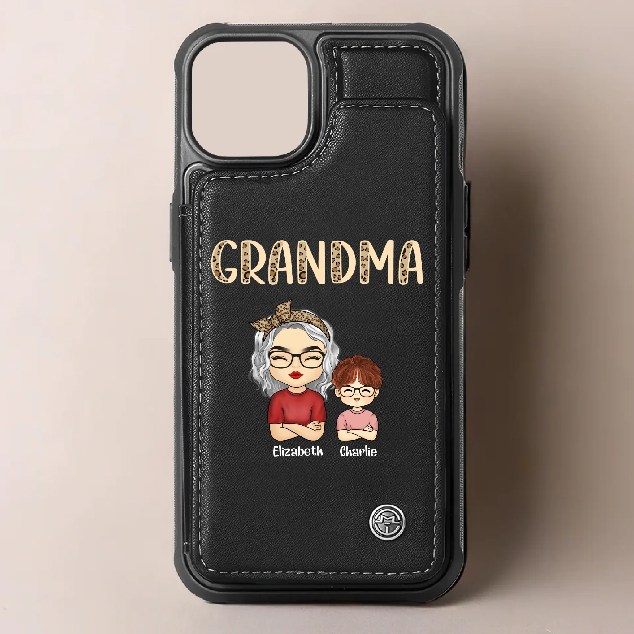 Behind Every Happy Family Is A Mother Who Gives Her All - Family Personalized Custom Leather Flip Wallet Phone Case - Mother's Day Gift For Mom, Grandma - Image 2