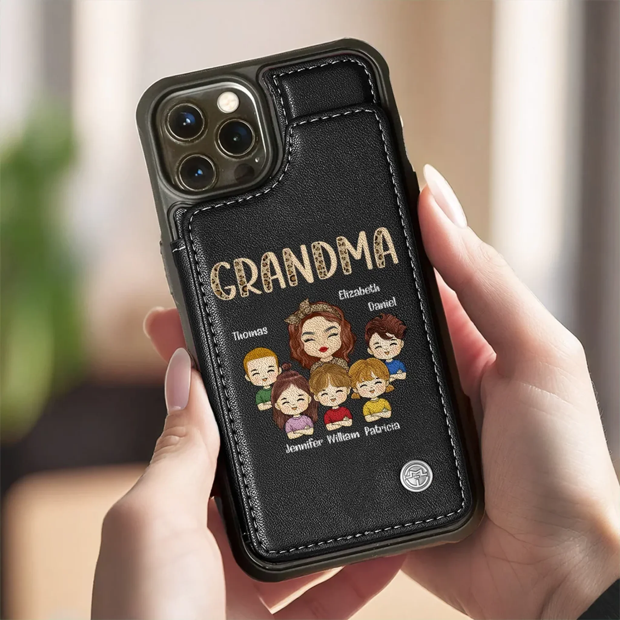 Behind Every Happy Family Is A Mother Who Gives Her All - Family Personalized Custom Leather Flip Wallet Phone Case - Mother's Day Gift For Mom, Grandma - Image 6