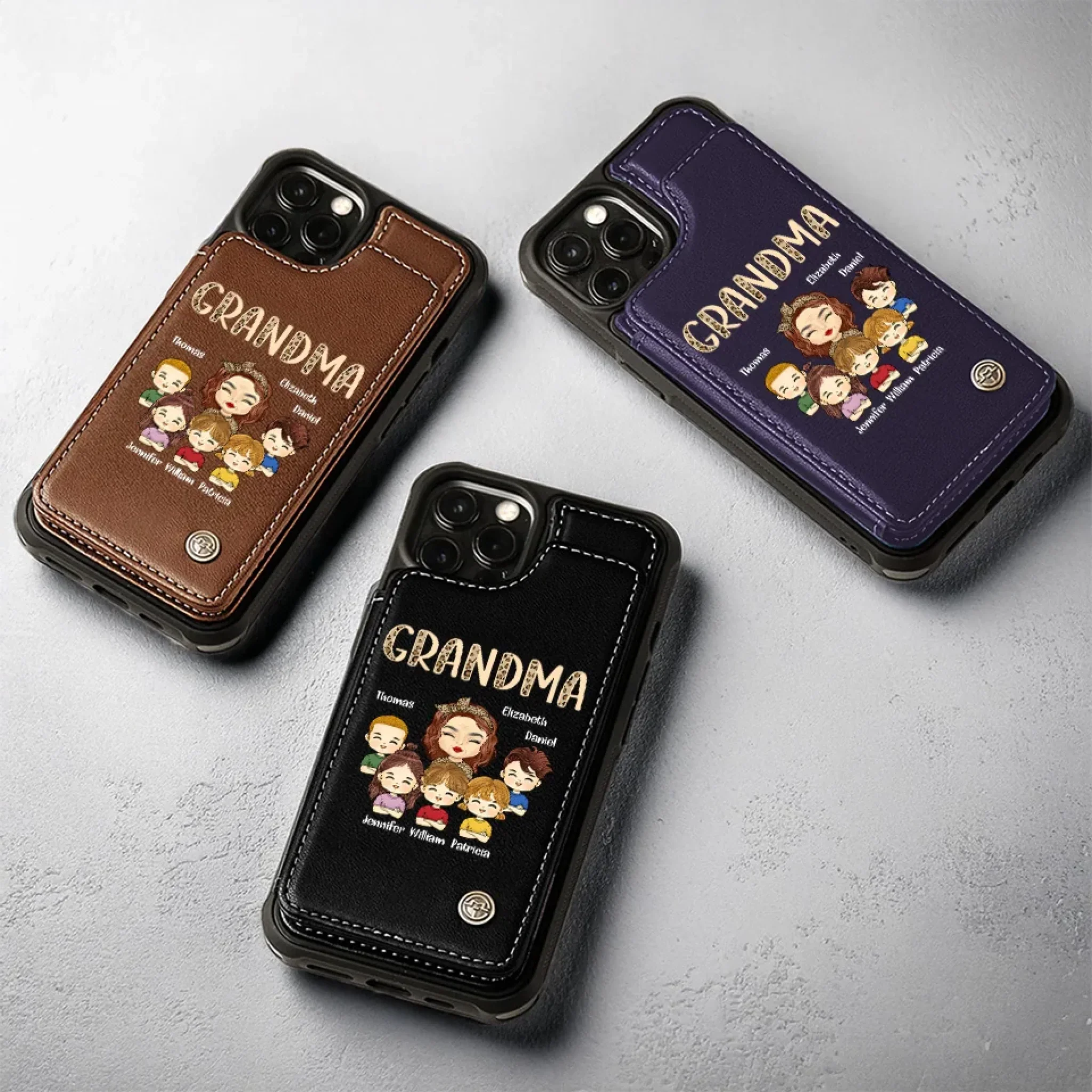 Behind Every Happy Family Is A Mother Who Gives Her All - Family Personalized Custom Leather Flip Wallet Phone Case - Mother's Day Gift For Mom, Grandma - Image 7