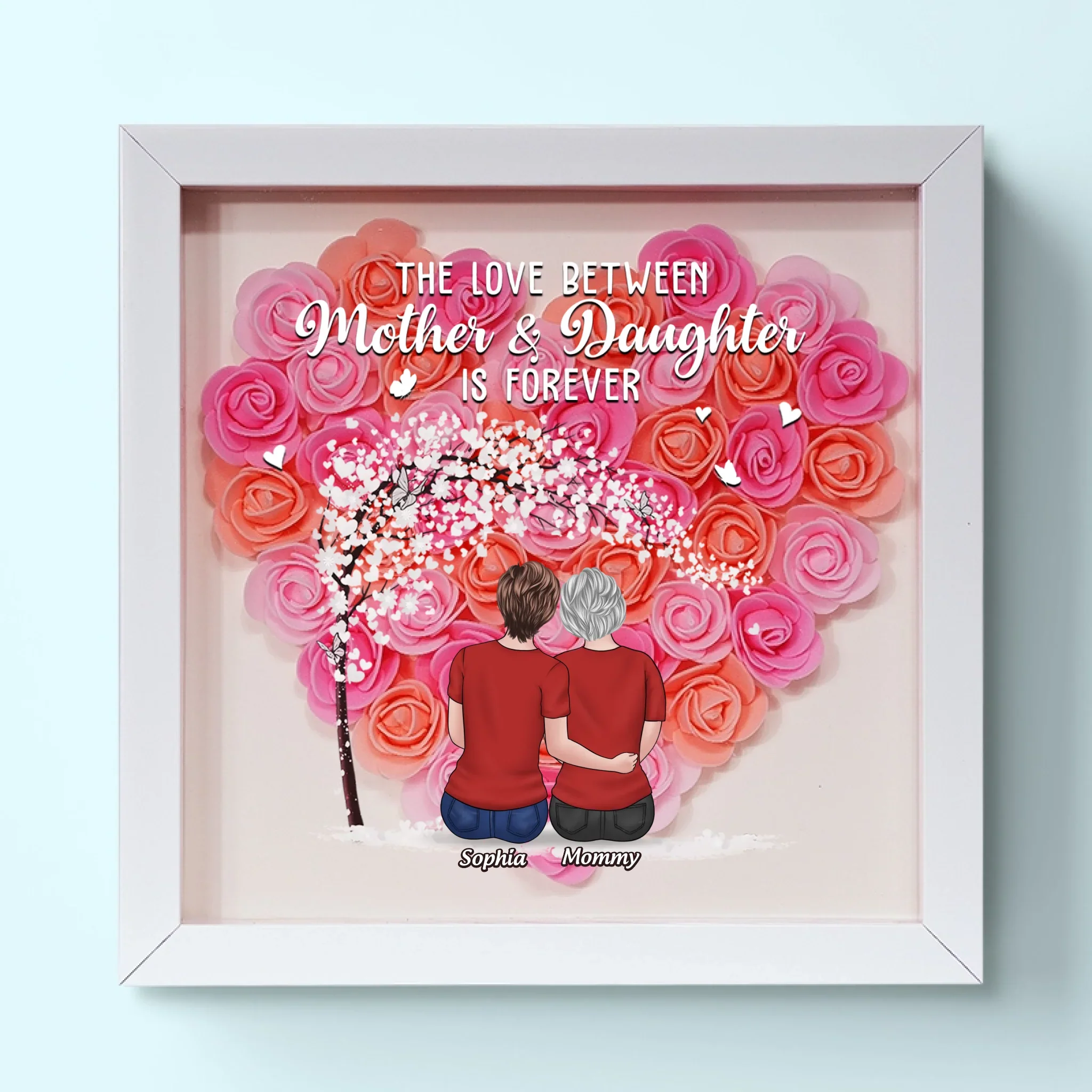 Behind Every Strong Daughter Is A Truly Amazing Mom - Family Personalized Custom Flower Shadow Box - Mother's Day, Gift For Mom, Grandma - Image 7