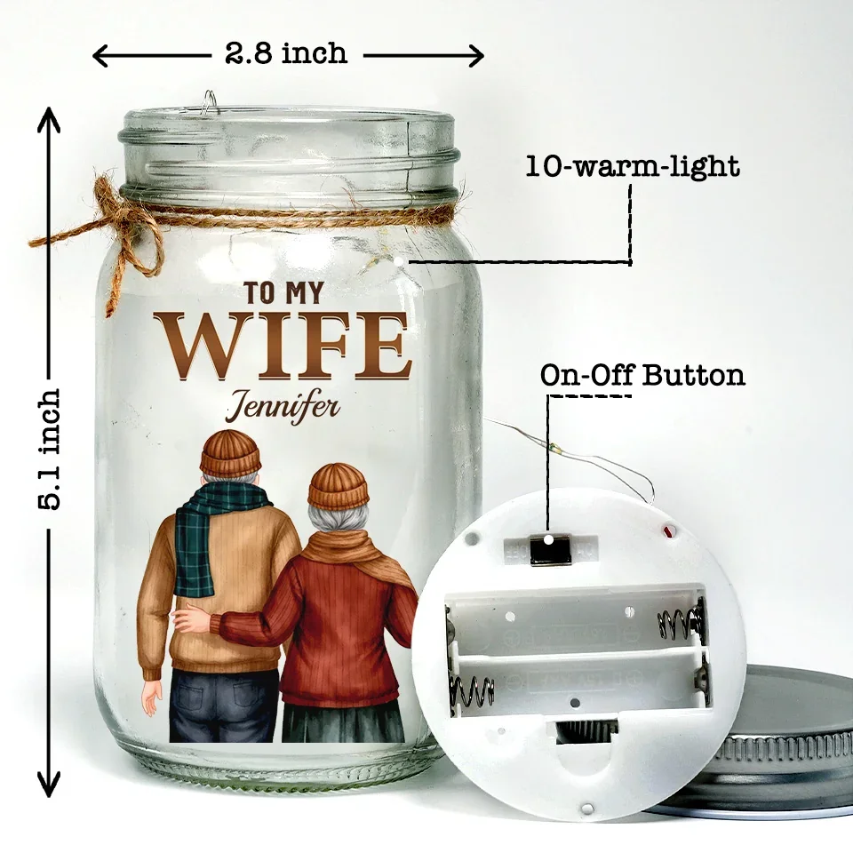 Being With You Is My Greatest Happiness - Couple Personalized Custom Mason Jar Light - Gift For Couple, Husband Wife, Anniversary - Image 4