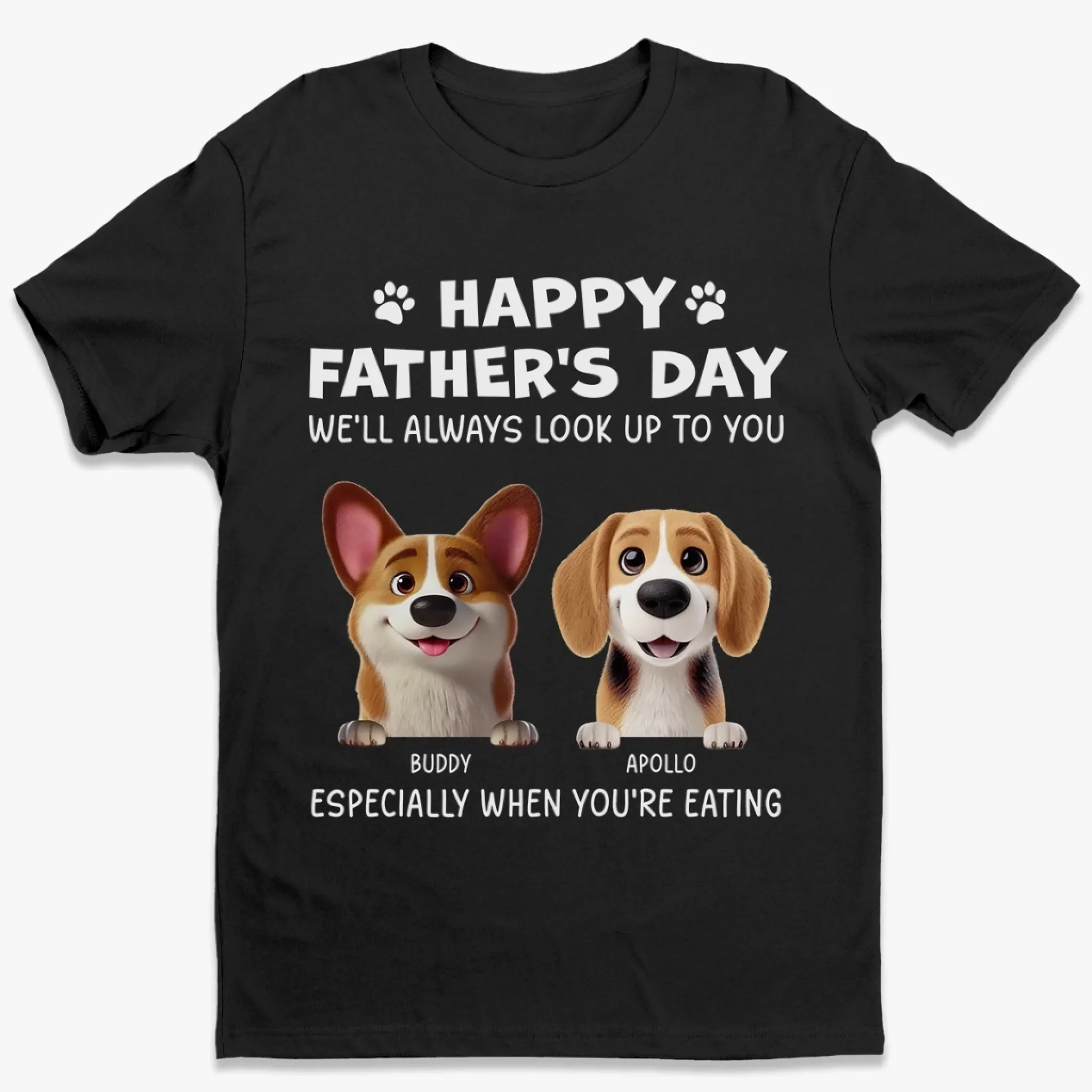 Best Dad Ever, Especially At Dinner Time - Dog Personalized Custom Unisex T-shirt, Premium T-shirt, Hoodie - Father's Day, Gift For Dad, Pet Owners, Pet Lovers