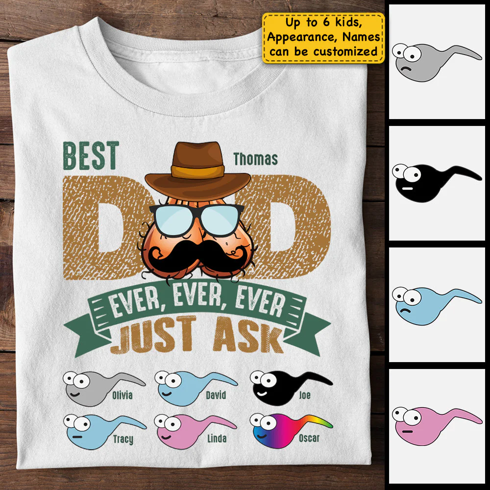 Best Dad Ever - Personalized Unisex T-shirt, Hoodie - Gift For Dad - Image 3