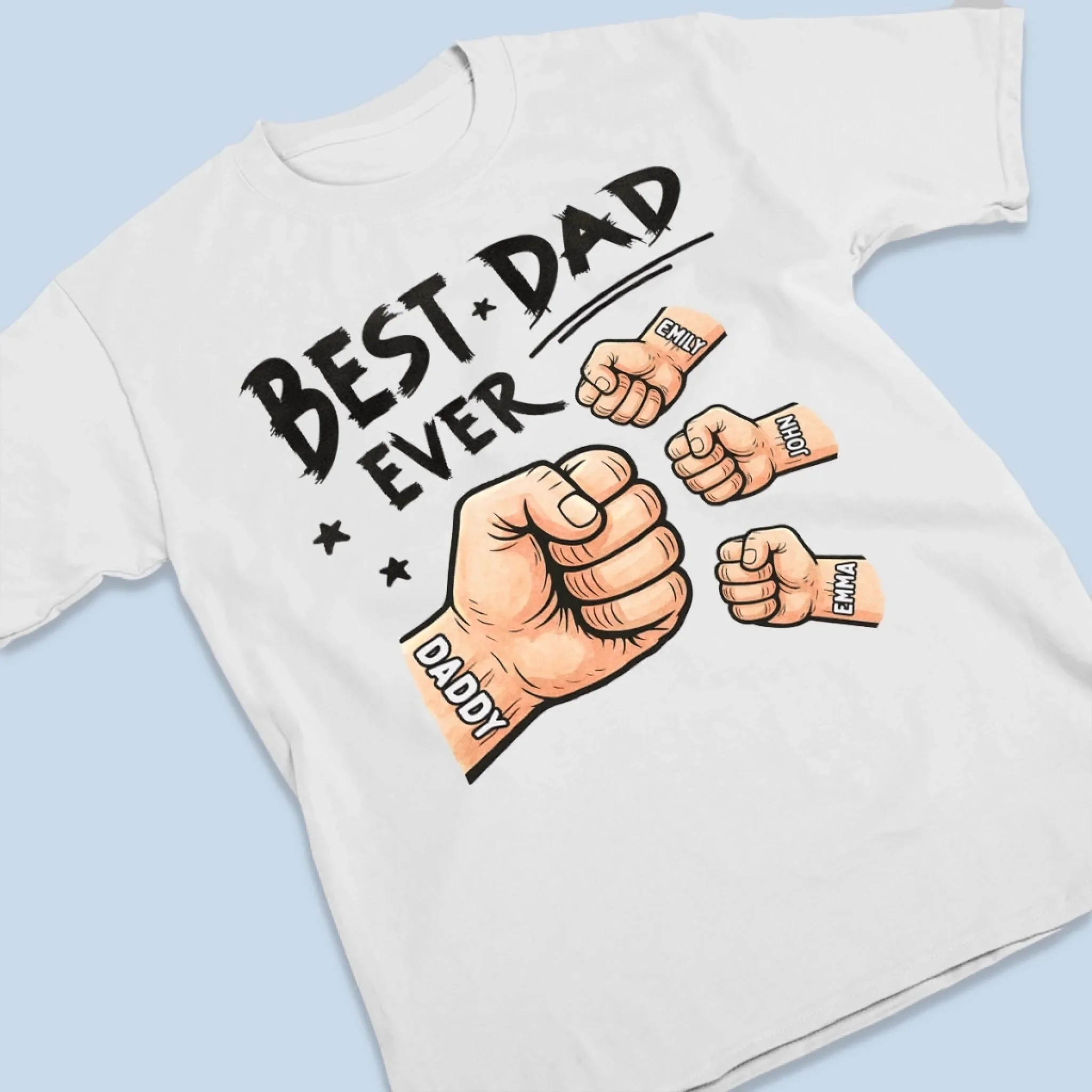 Best Daddy In The Universe - Family Personalized Custom Unisex T-shirt, Premium T-shirt, Hoodie -  Father's Day, Gift For Dad, Grandpa - Image 3