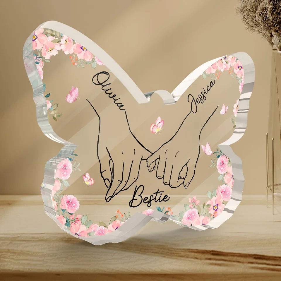 Best Friend Is Hard To Find - Bestie Personalized Custom Butterfly Shaped Acrylic Plaque - Gift For Best Friends, BFF, Sisters - Image 3