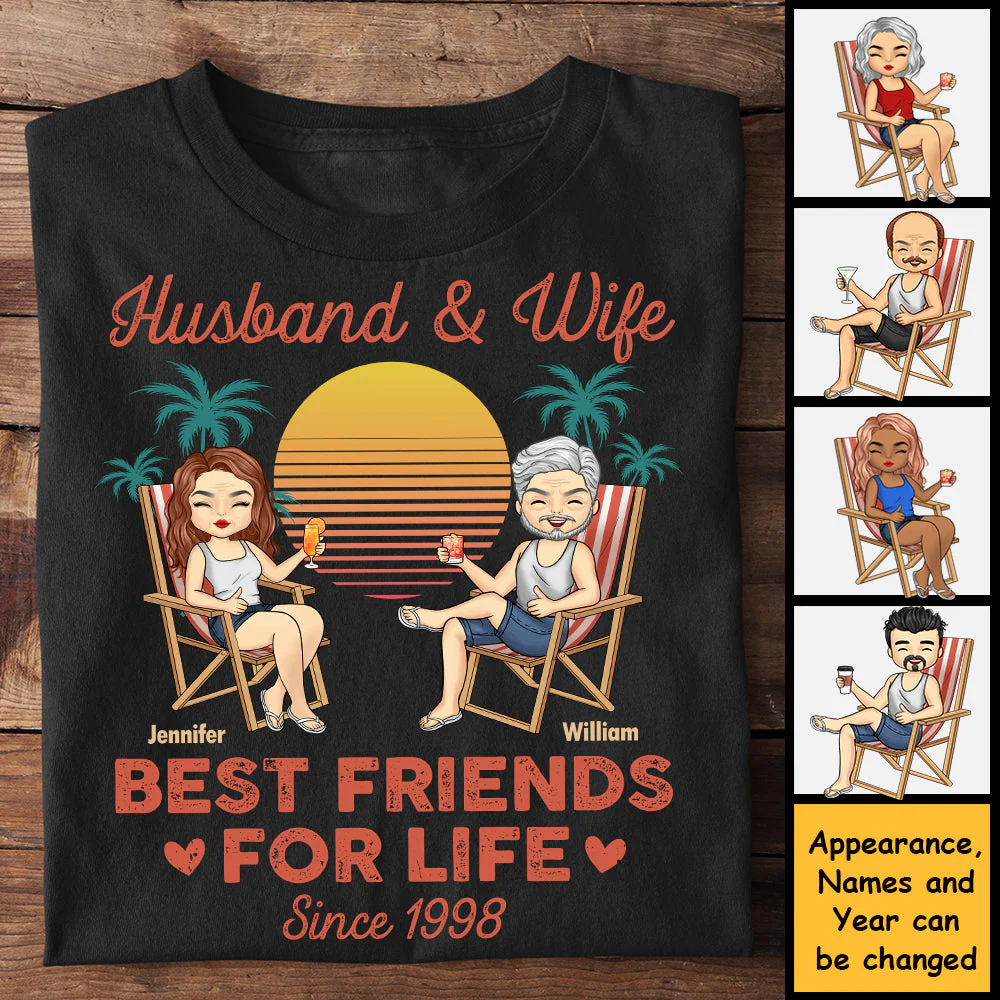 Best Friends For Life - Personalized Unisex T-Shirt, Hoodie, Sweatshirt - Gift For Couple, Husband Wife, Anniversary, Engagement, Wedding, Marriage Gift - Image 4