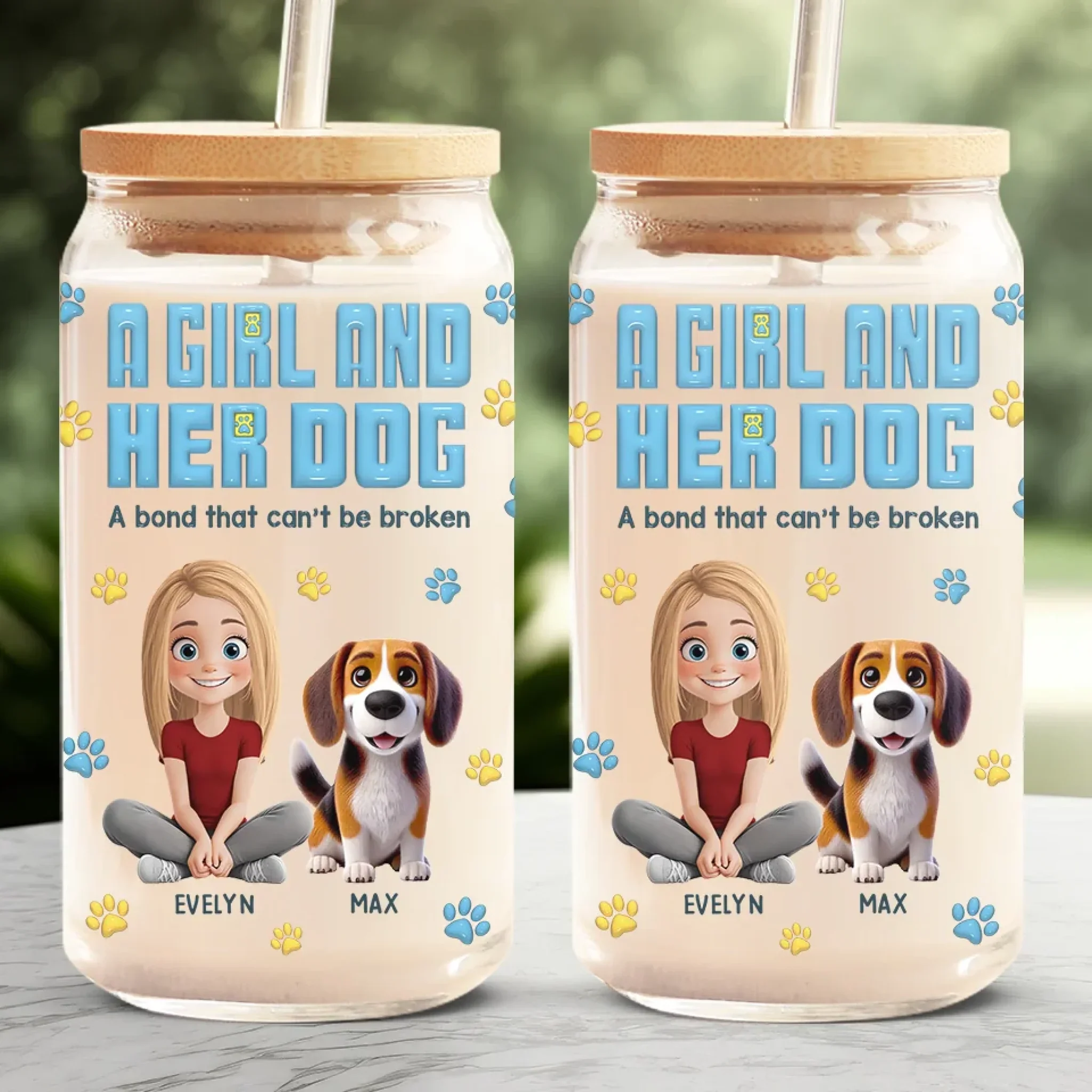 Best Friends Furever - Dog Personalized Custom Glass Cup, Iced Coffee Cup -  Gift For Pet Owners, Pet Lovers - Image 3