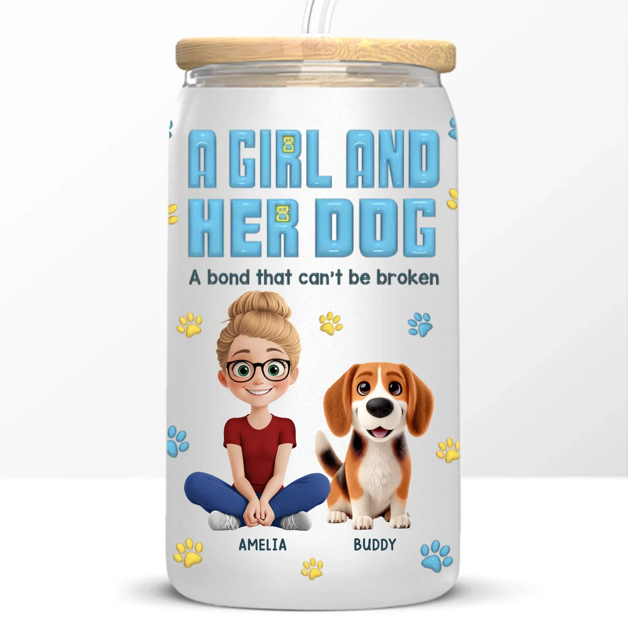 Best Friends Furever - Dog Personalized Custom Glass Cup, Iced Coffee Cup -  Gift For Pet Owners, Pet Lovers - Image 6