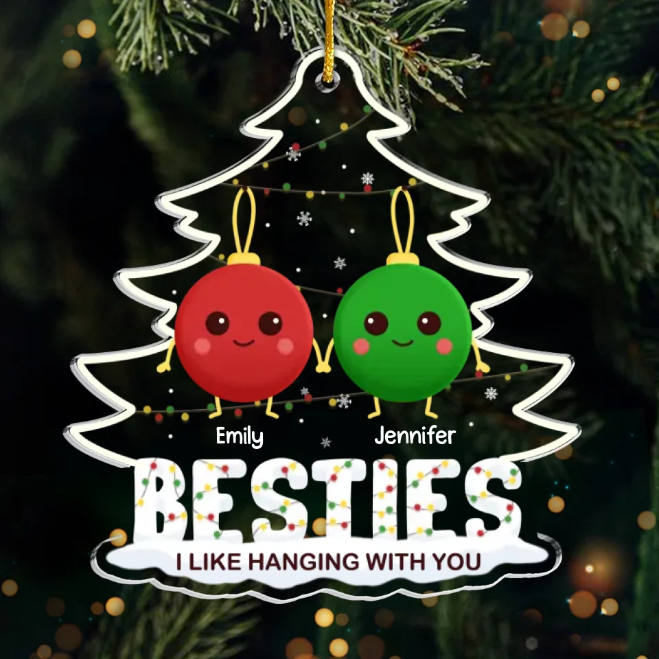 Best Friends Make The Holidays Sparkle - Bestie Personalized Custom Ornament - Acrylic Custom Shaped - Christmas Gift For Best Friends, BFF, Sisters - Image 2