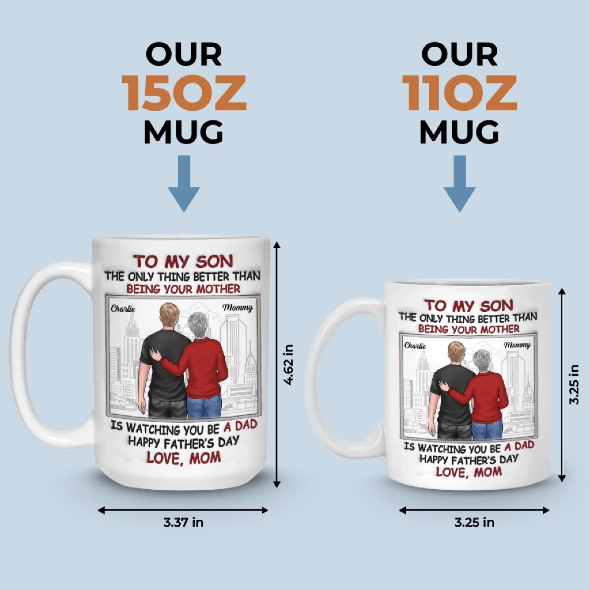 Best Son Best Dad - Family Personalized Custom 3D Inflated Effect Printed Mug - Father's Day, Gift For Son - Image 6
