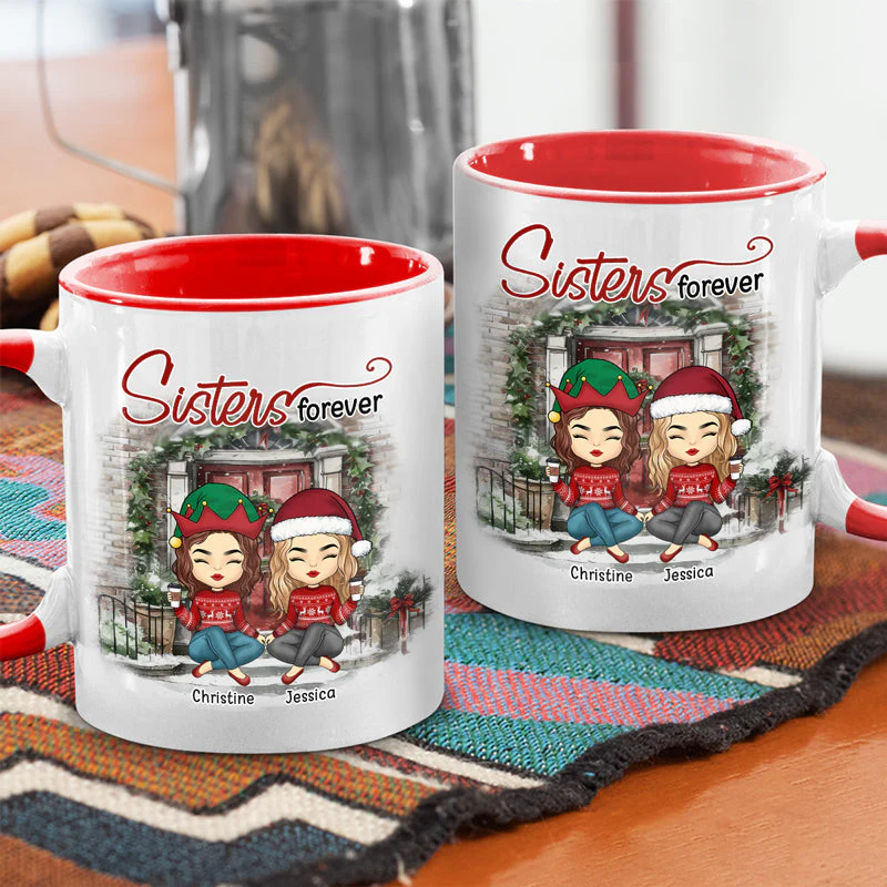Besties Forever - Bestie Personalized Custom Accent Mug - Christmas Gift For Best Friends, BFF, Sisters - Image 2