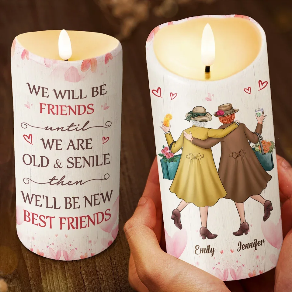 Besties Forever, No Matter What - Bestie Personalized Custom LED Candle - Christmas Gift For Best Friends, BFF, Sisters - Image 3