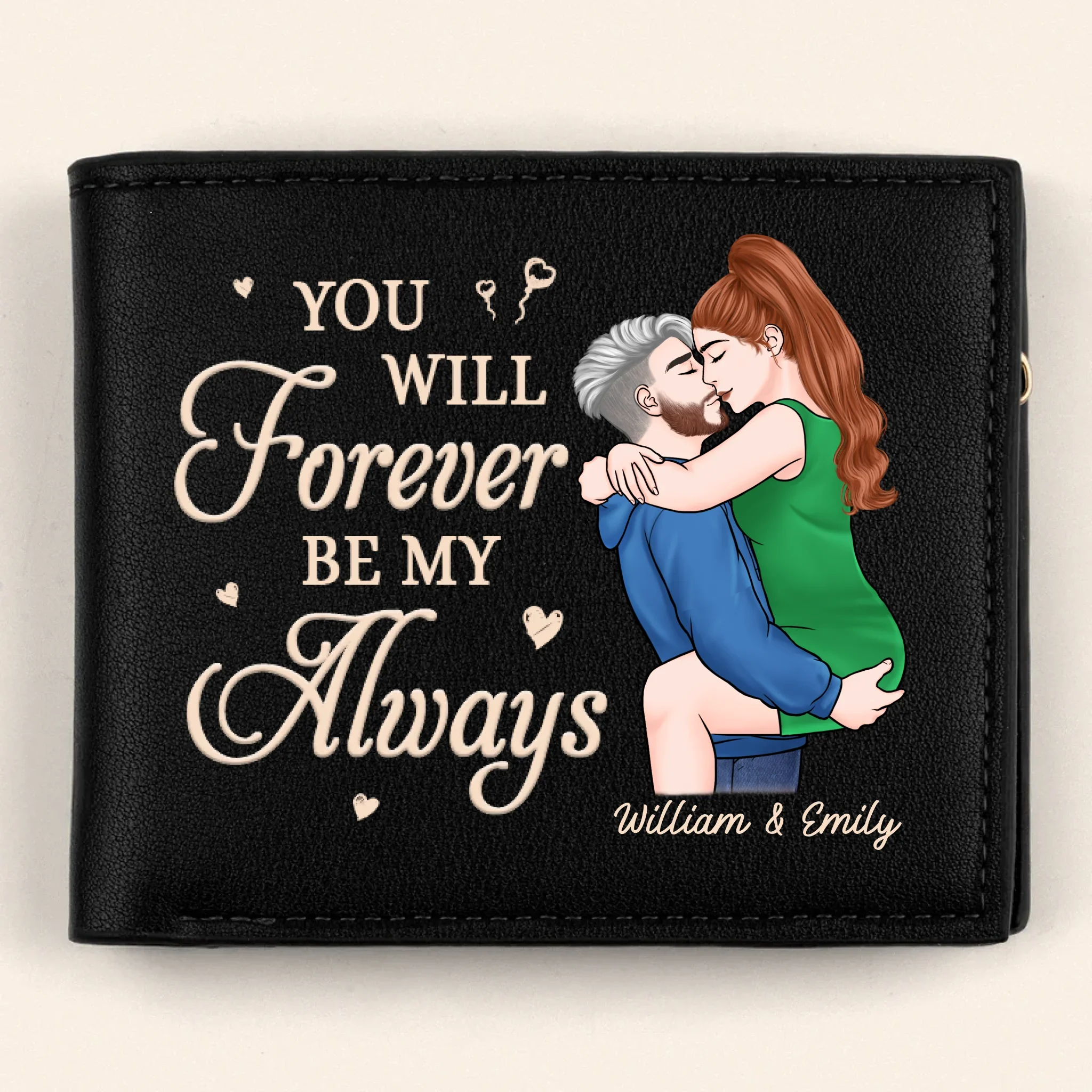 Better With You - Couple Personalized Custom Double-Sided Printed Leather Wallet - Gift For Husband Wife, Anniversary - Image 2