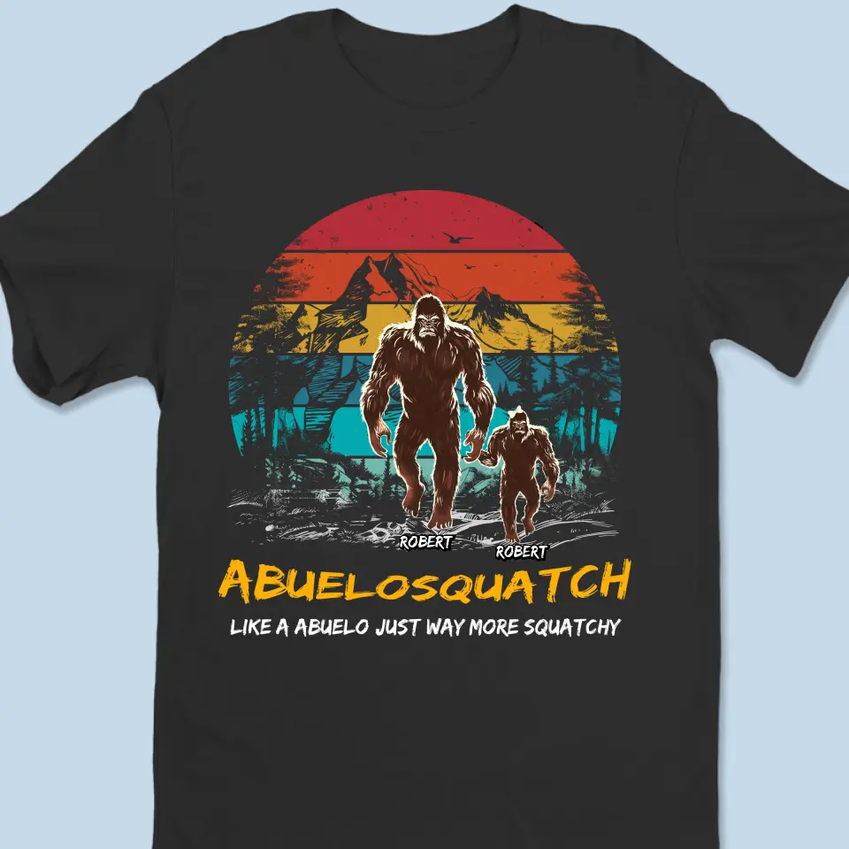 Bigfoot Dad, Heart Of The Wilderness - Family Personalized Custom Unisex T-shirt, Hoodie, Sweatshirt - Gift For Dad, Grandpa - Image 2