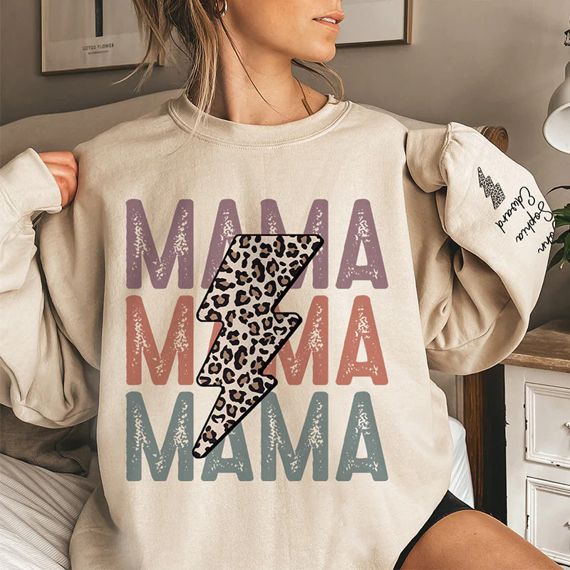 Blessed To Have You, Mama - Family Personalized Custom Unisex Sweatshirt With Design On Sleeve - Birthday Gift For Mom - Image 2