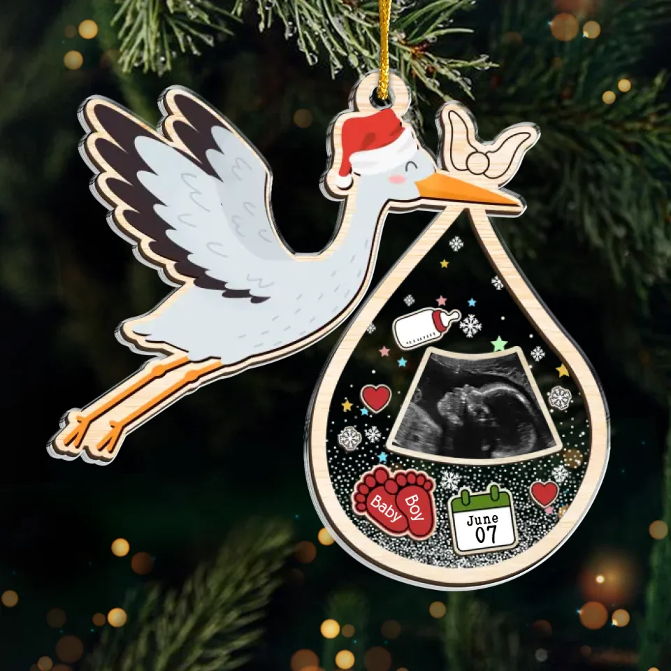 Blessed With The Sweetest Gift Of All - Family Personalized Custom Ornament - Acrylic Custom Shaped - Christmas Gift For Baby Kids, Newborn Baby - Image 2