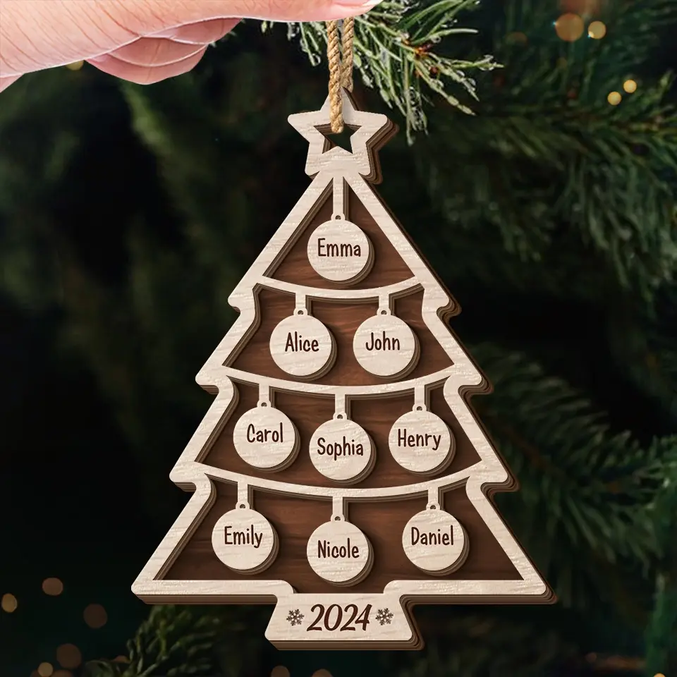 Blessings To Our Family This Holiday Season - Family Personalized Custom Shaped 2 Layered Wood Christmas Ornament - Christmas Gift For Family Members - Image 5