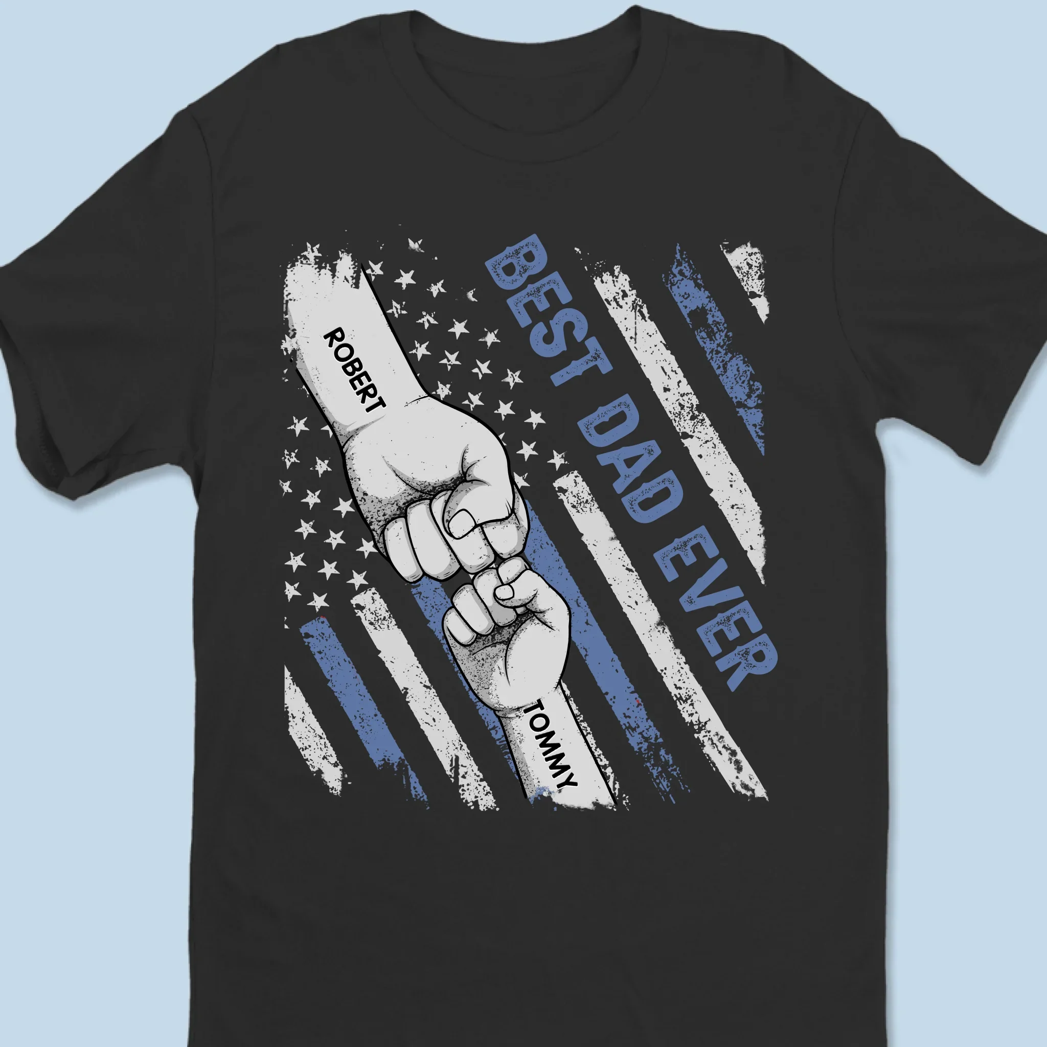 Built On Love And Fist Bumps - Family Personalized Custom Unisex T-shirt, Premium T-shirt, Hoodie - Father's Day, Gift For Dad, Grandpa - Image 6