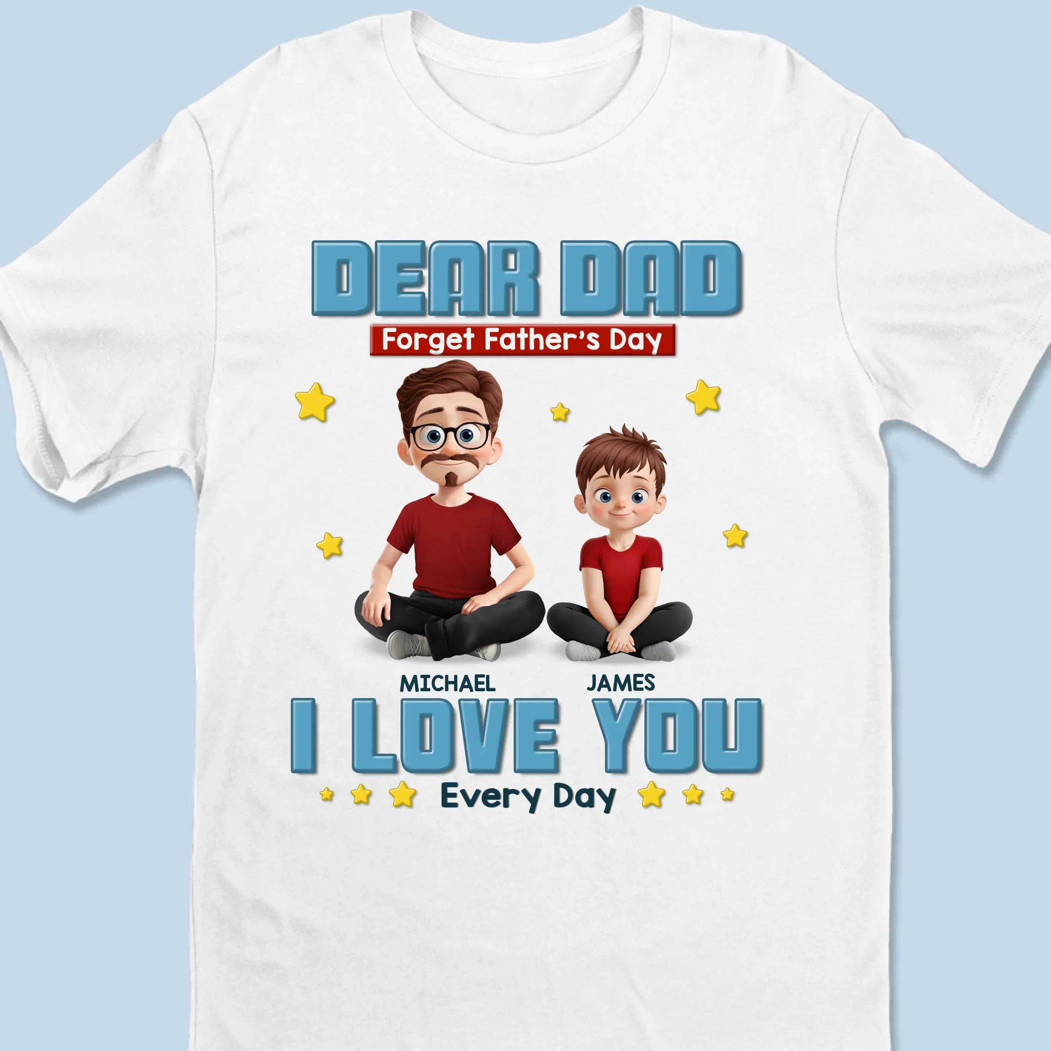 Built On Love And Laughter - Family Personalized Custom Unisex T-shirt, Premium T-shirt, Hoodie - Father's Day, Gift For Dad, Grandpa - Image 2
