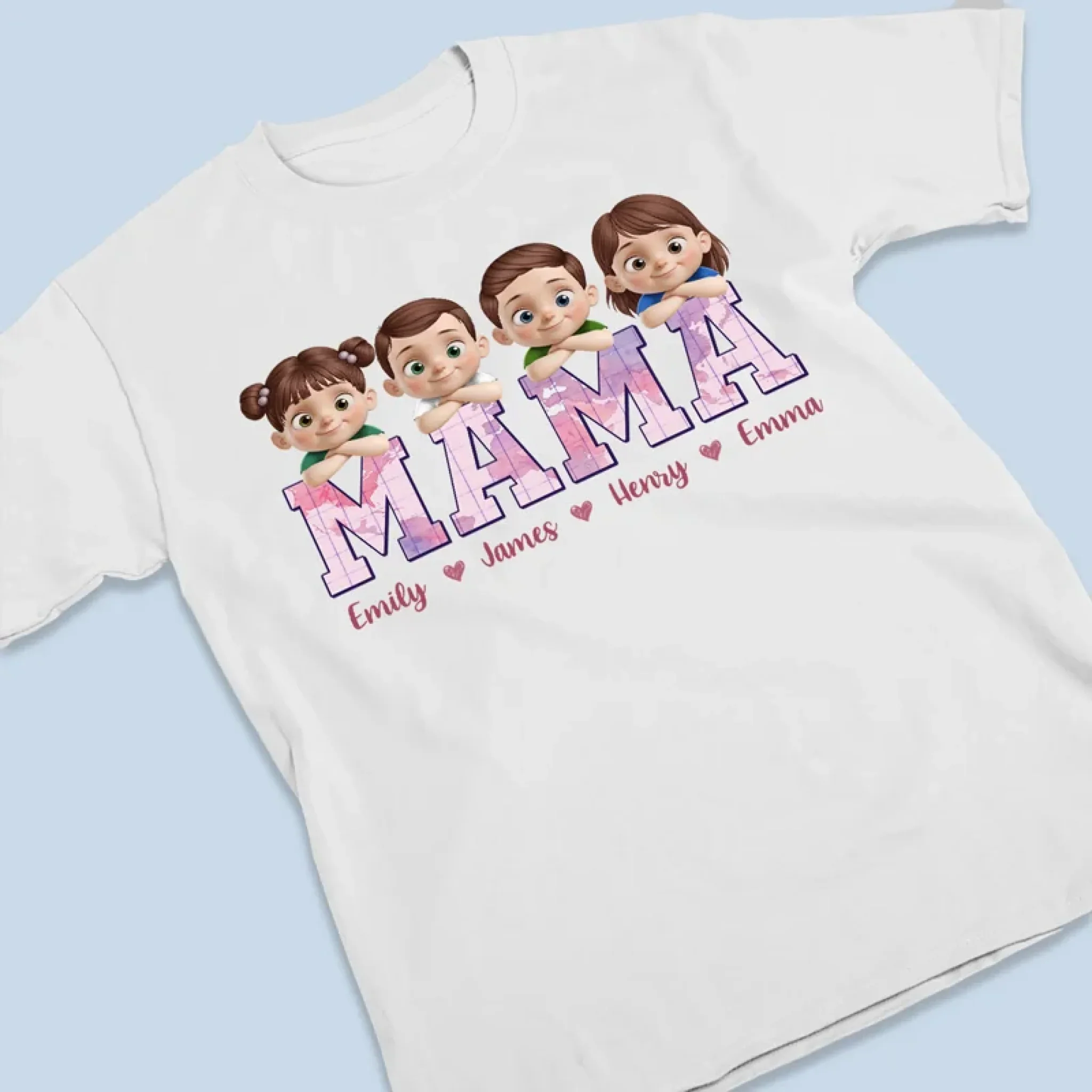 Built With Love - Family  Personalized Custom Unisex T-shirt, Premium T-shirt, Hoodie - Mother's Day, Gift For Mom, Grandma - Image 3
