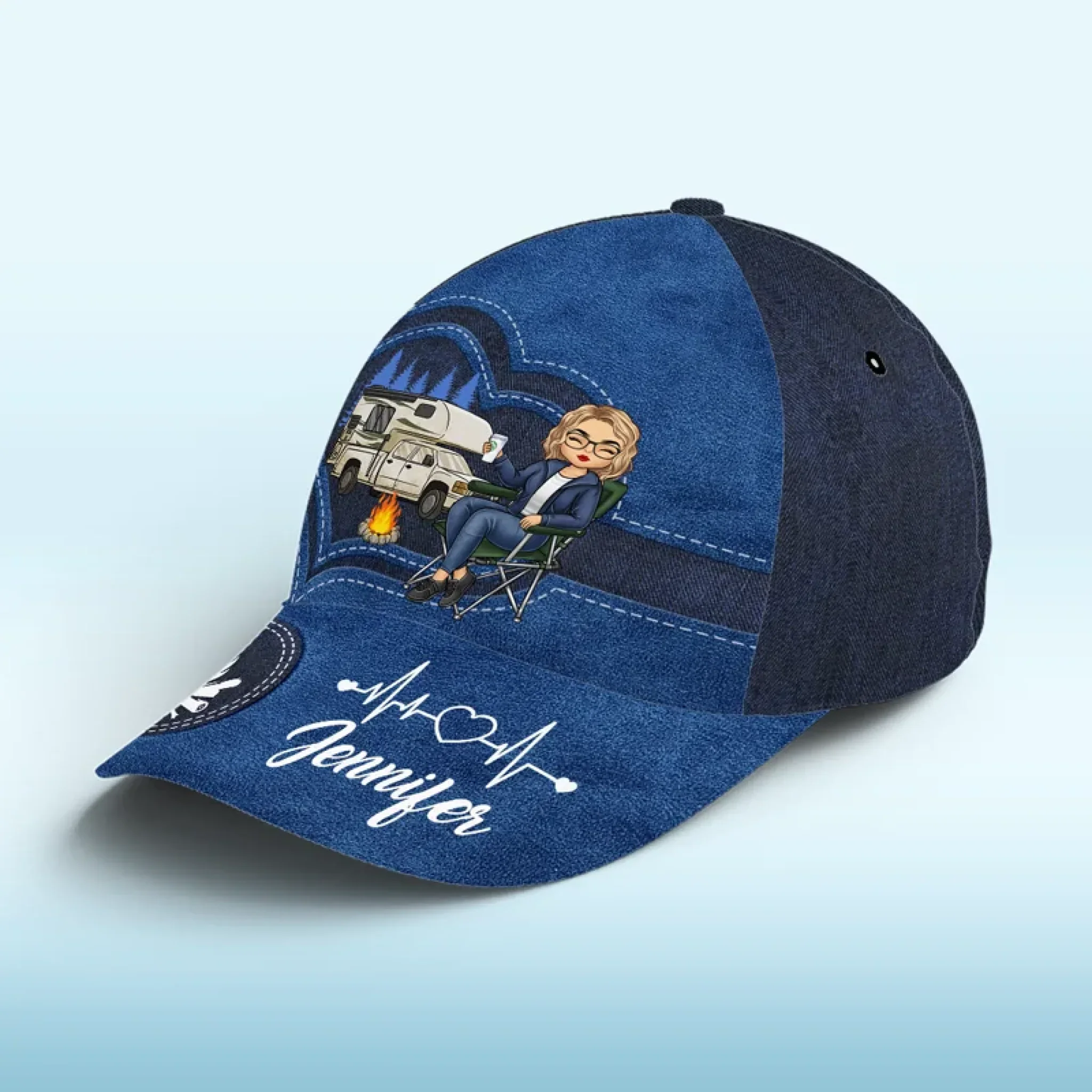 Camping For Life - Camping Personalized Custom Hat, All Over Print Classic Cap - Gift For Camping Lovers - Image 3