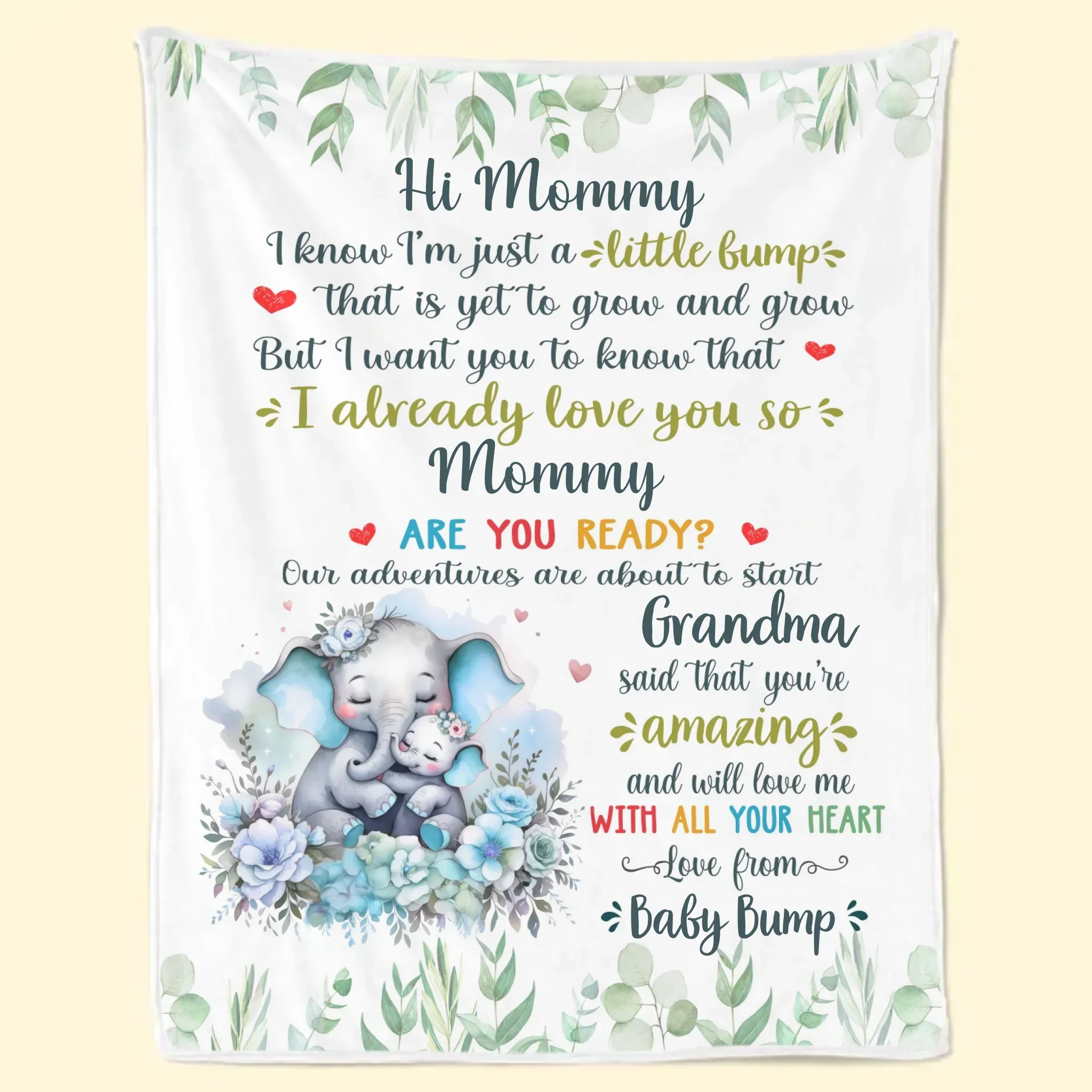 Can’t Wait To Grow With You - Family Personalized Custom Blanket - Mother's Day, Baby Shower Gift, Gift For First Mom - Image 2