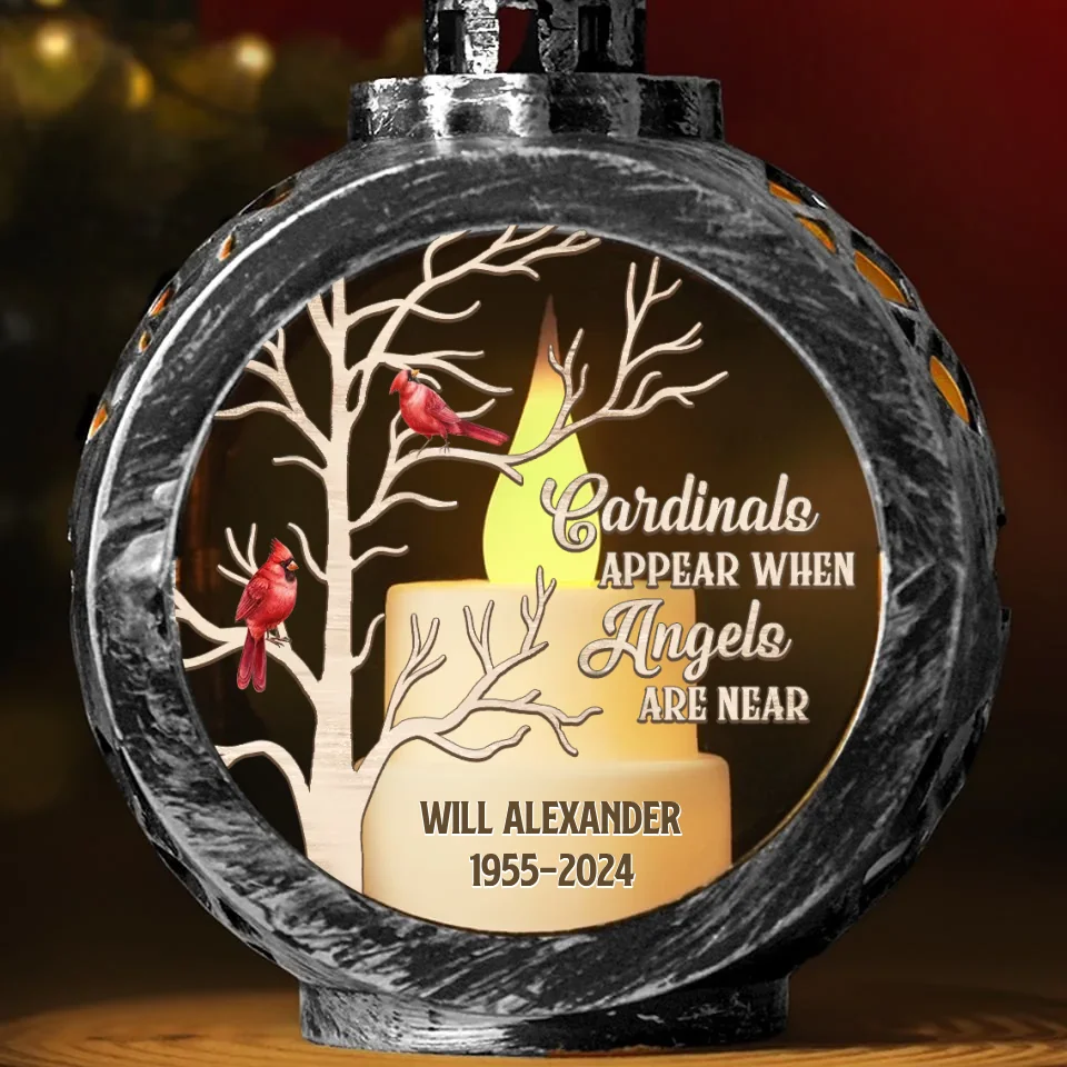 Cardinals Appear When Angels Are Near - Memorial Personalized Custom Candlelight Lantern Ornament - Sympathy Gift, Christmas Gift For Family Members - Image 4