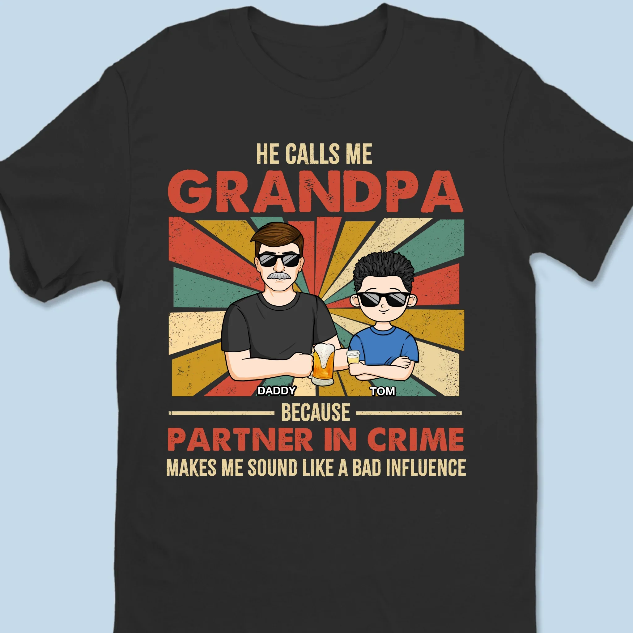 Certified Grandpa Of Chaos - Family Personalized Custom Unisex T-shirt, Premium T-shirt, Hoodie - Father's Day, Gift For Dad, Grandpa - Image 2