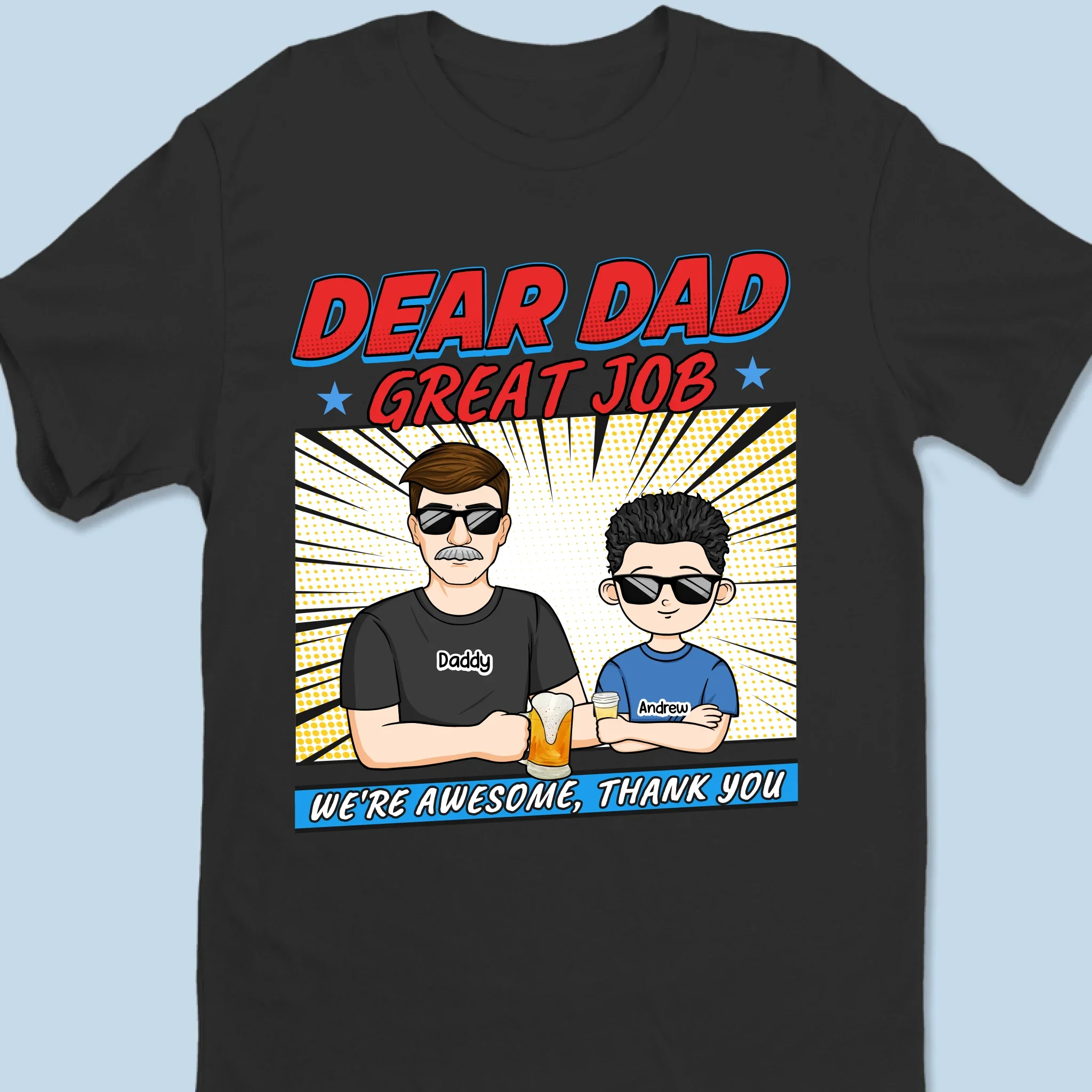 Cheers To You, Dad - Family Personalized Custom Unisex T-shirt, Premium T-shirt, Hoodie - Father's Day, Gift For Dad, Grandpa - Image 6
