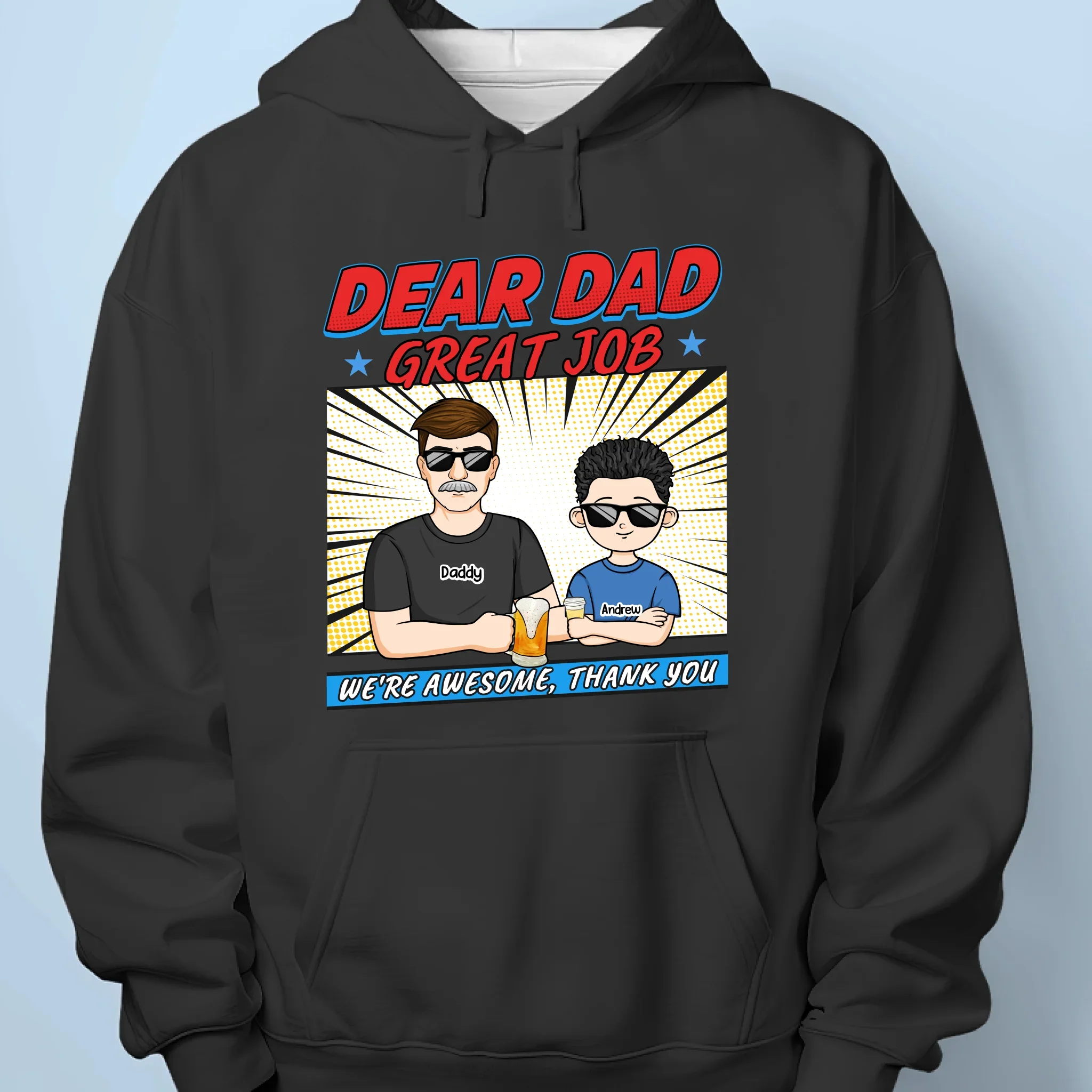 Cheers To You, Dad - Family Personalized Custom Unisex T-shirt, Premium T-shirt, Hoodie - Father's Day, Gift For Dad, Grandpa - Image 7