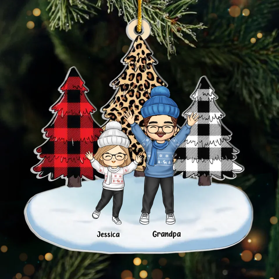 Cherish Every Moment With Family - Family Personalized Custom Ornament - Acrylic Custom Shaped - Christmas Gift For Grandma, Grandpa - Image 2