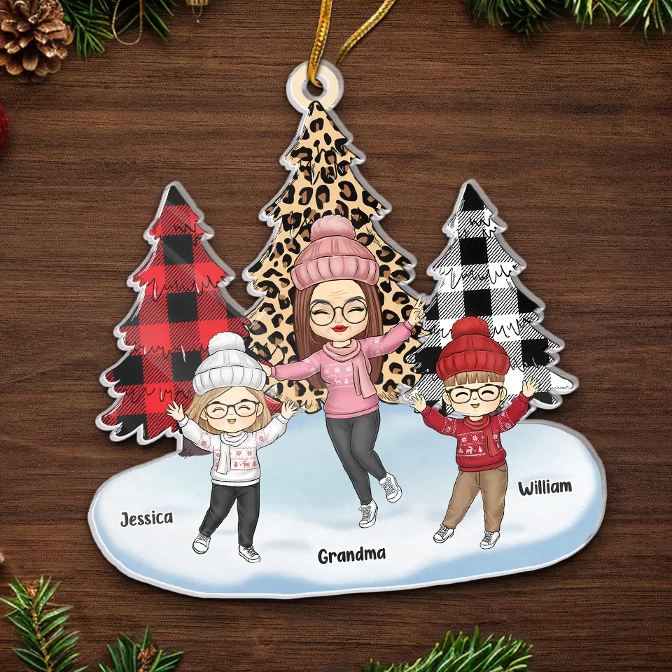 Cherish Every Moment With Family - Family Personalized Custom Ornament - Acrylic Custom Shaped - Christmas Gift For Grandma, Grandpa - Image 5
