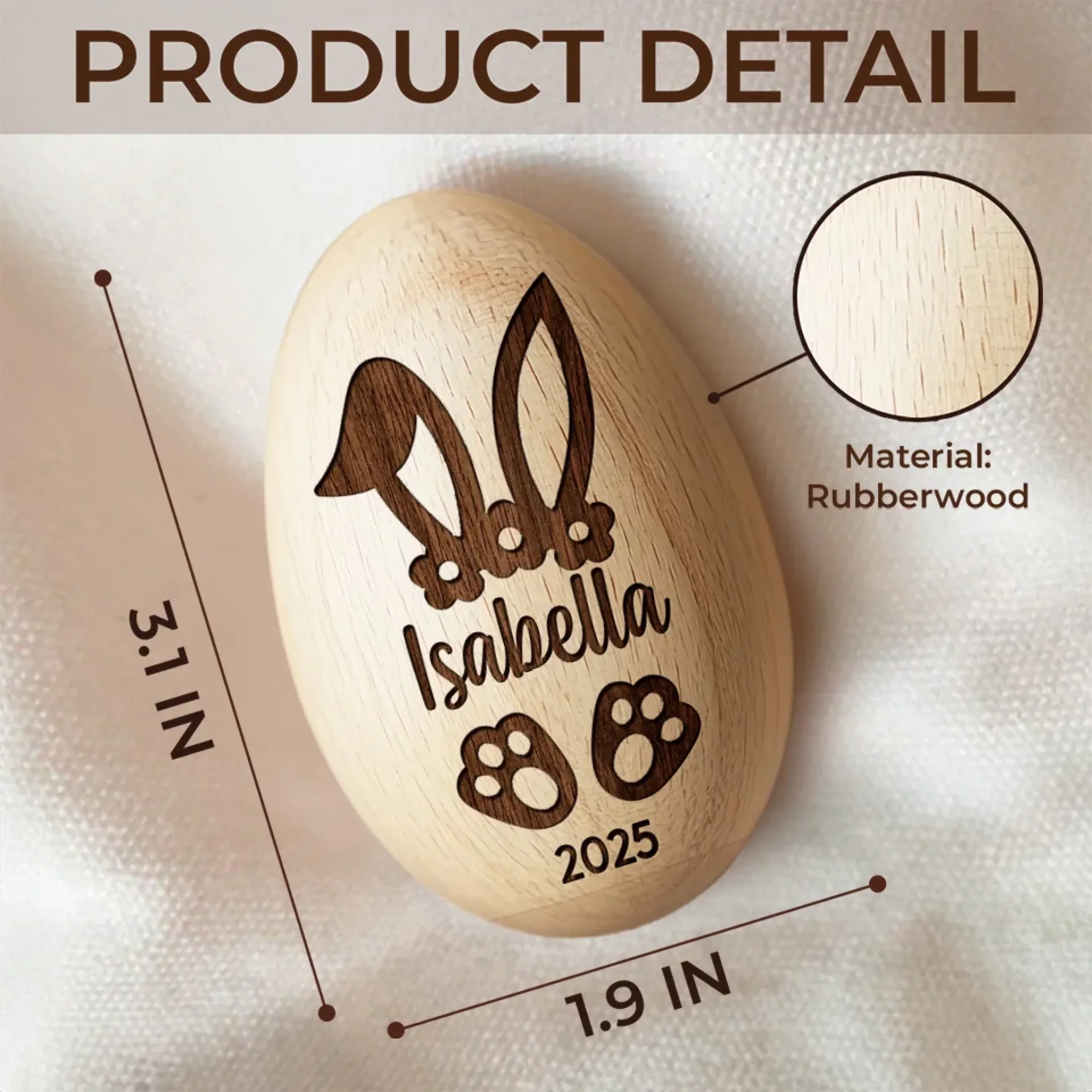 Cherishing My First Easter - Family Personalized Custom Wooden Egg Shaker - Easter Gift For Baby Kids, Newborn Baby - Image 8