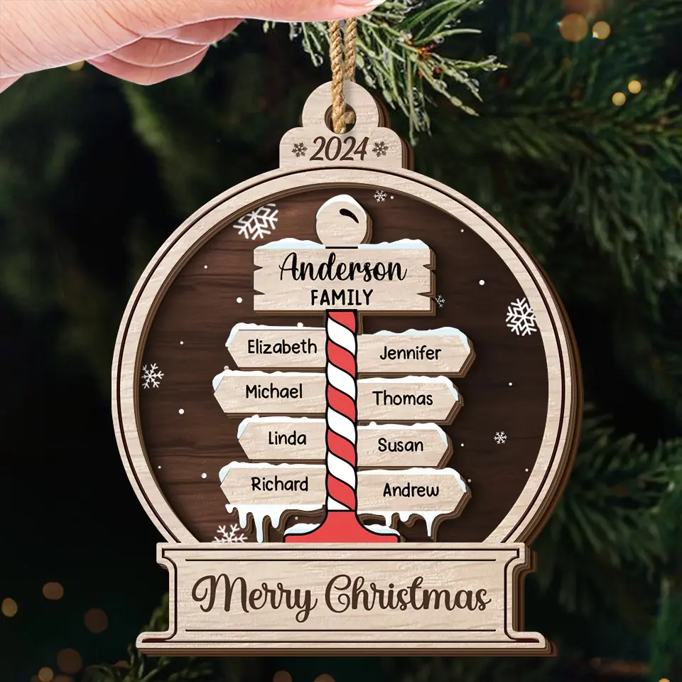 Christmas Is A Reminder Of The Joy That Family Brings - Family Personalized Custom Shaped 2 Layered Wood Christmas Ornament - Christmas Gift For Family Members - Image 5