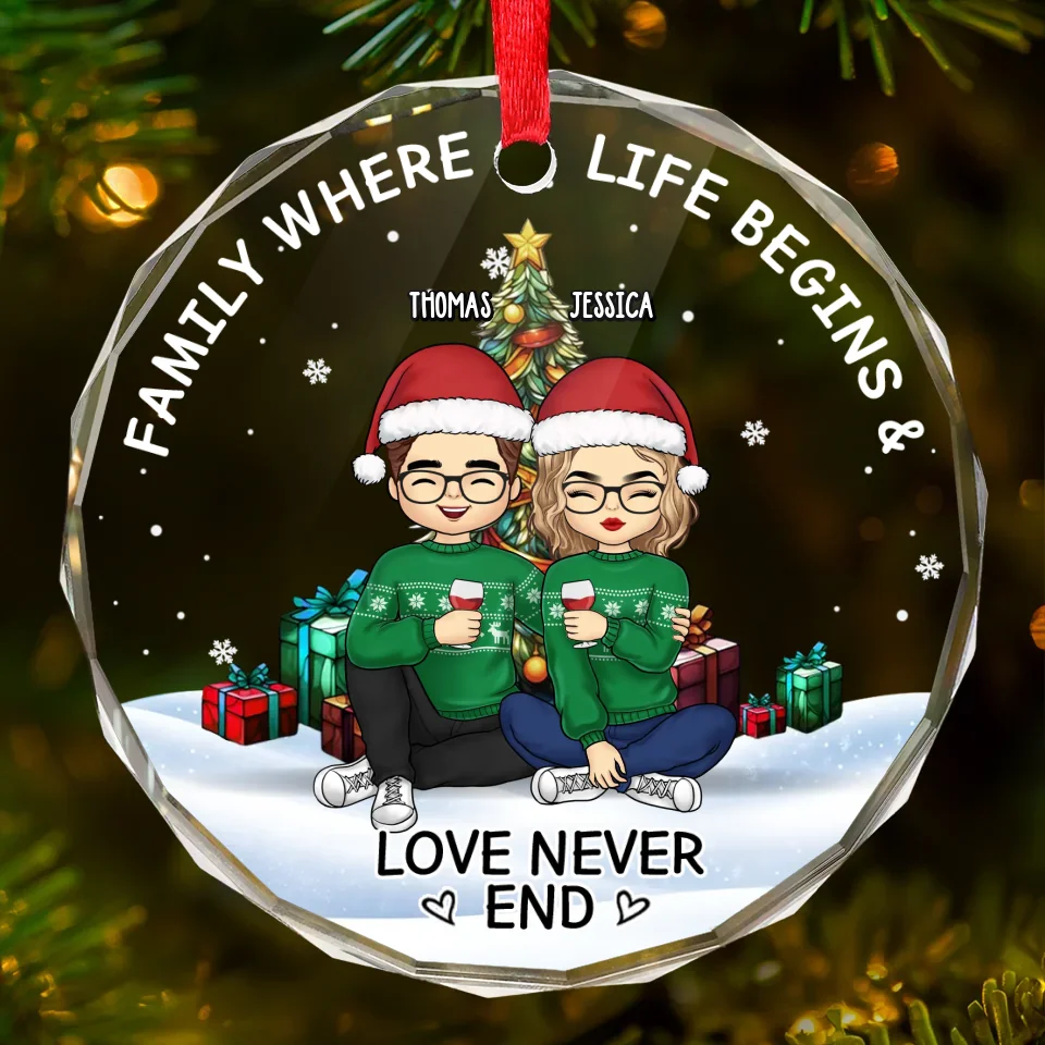 Christmas Is Better When We're Together - Family Personalized Custom Circle Glass Ornament - Christmas Gift For Family Members - Image 2