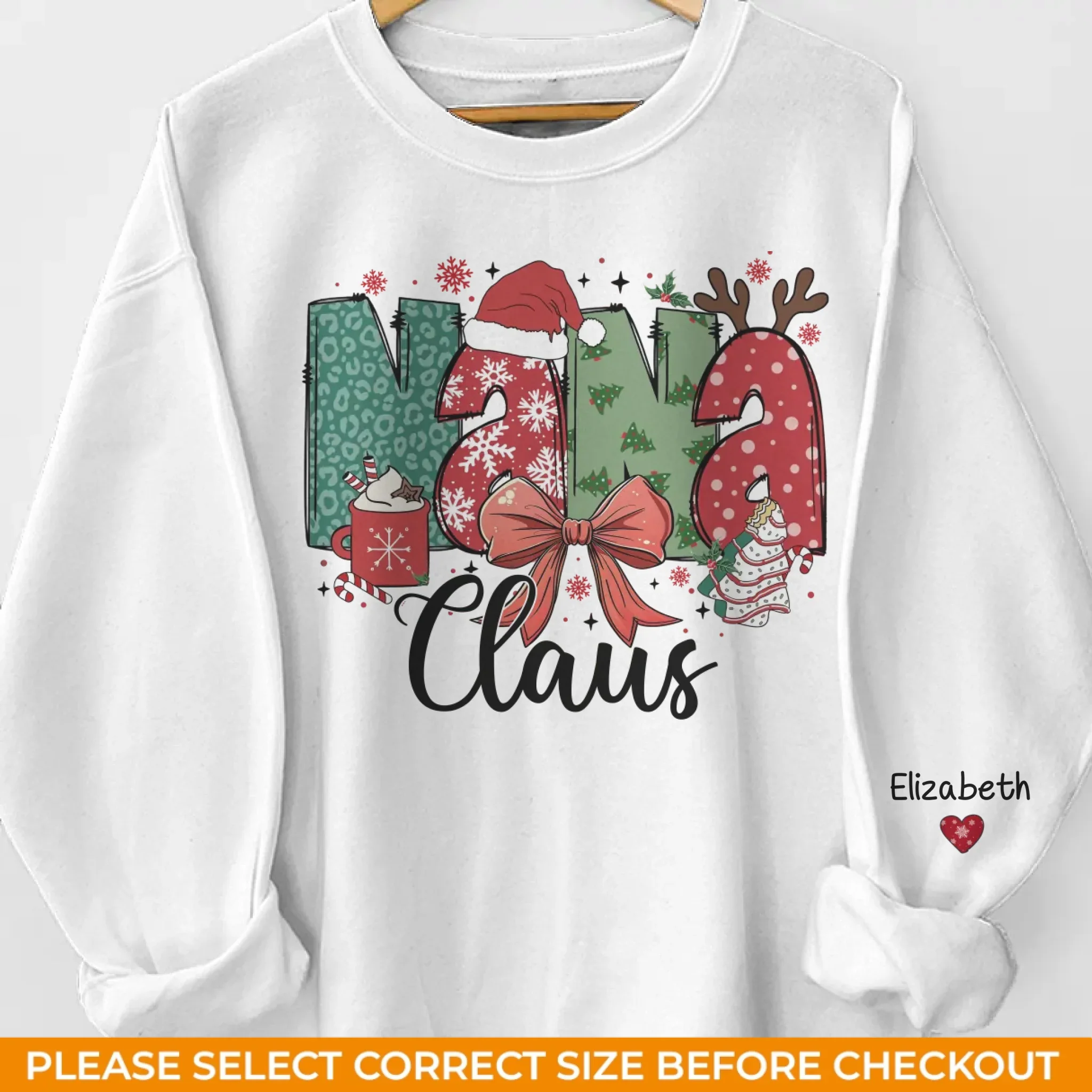 Christmas Is More Joyful When It’s Filled With Grandma’s Love - Family Personalized Custom Unisex Sweatshirt With Design On Sleeve - Christmas Gift For Mom, Grandma - Image 2