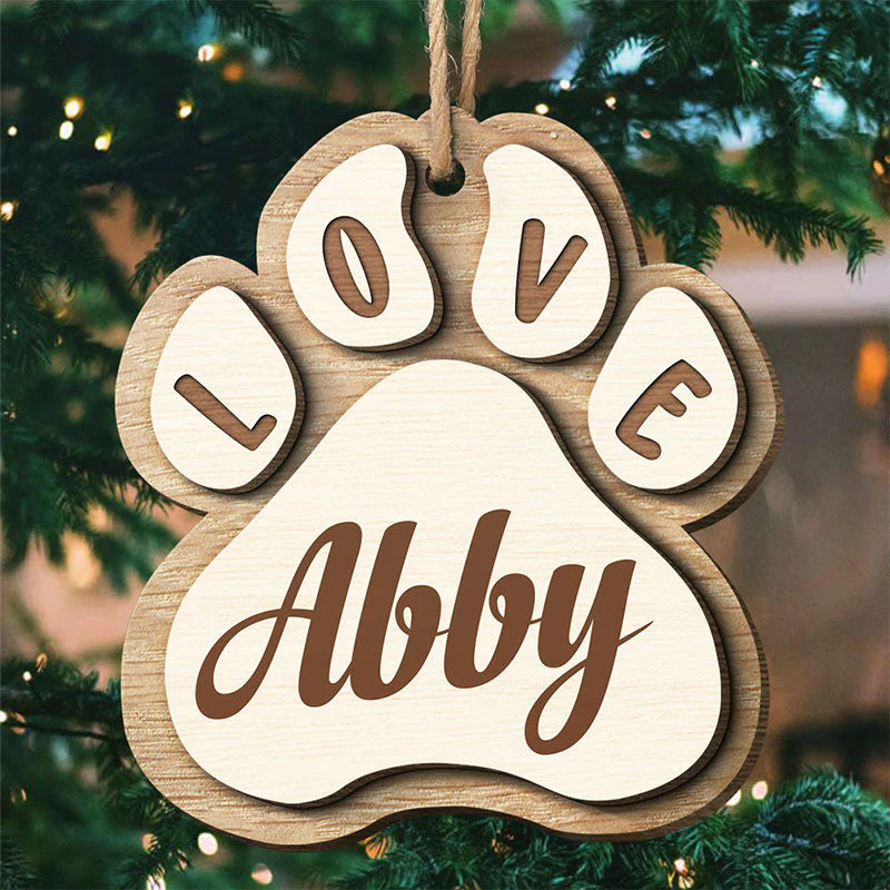 Christmas Is On Its Way - Personalized Custom Paw Shaped 2 Layered Wood Christmas Ornament - Gift For Pet Lovers, Christmas Gift - Image 6