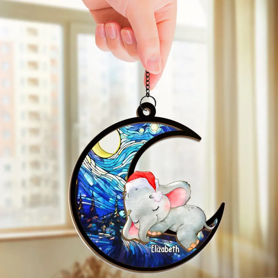 Christmas Isn’t A Season, It’s A Feeling- Family Personalized Window Hanging Suncatcher - Christmas Gift For Baby Kids, Newborn Baby - Image 3