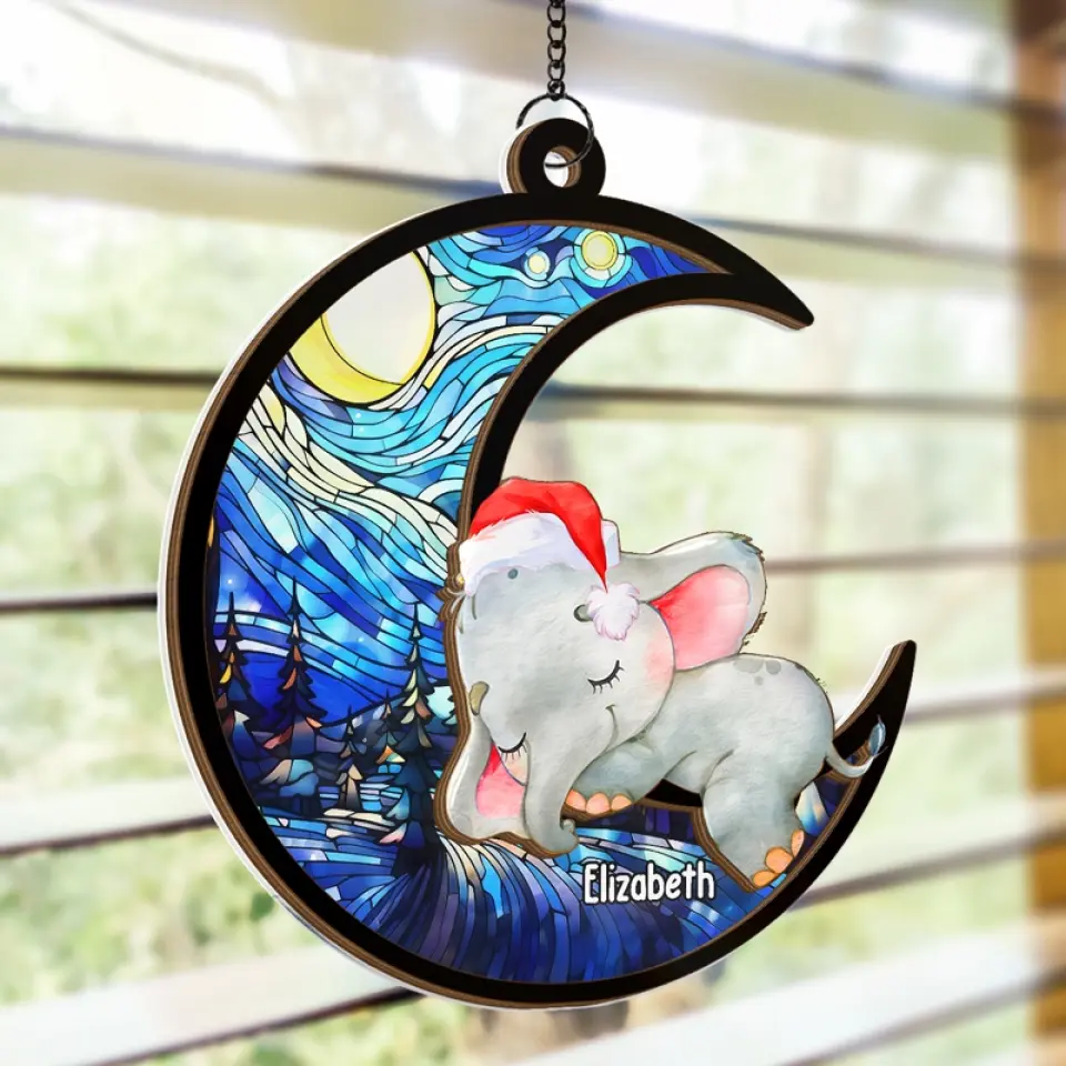 Christmas Isn’t A Season, It’s A Feeling- Family Personalized Window Hanging Suncatcher - Christmas Gift For Baby Kids, Newborn Baby - Image 4
