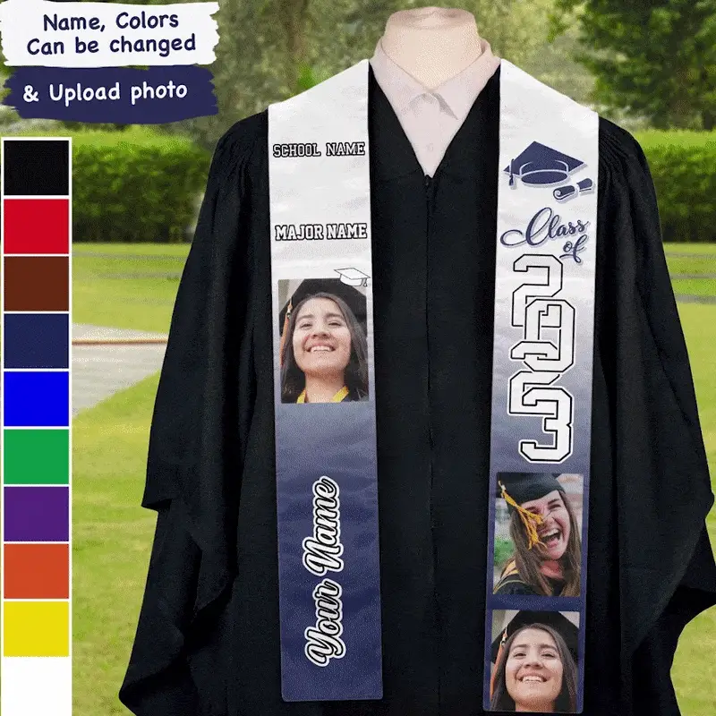 Congratulations Custom Graduation Stole - Personalized Graduation Stole Class Of 2024 Graduation Gifts - Image 2