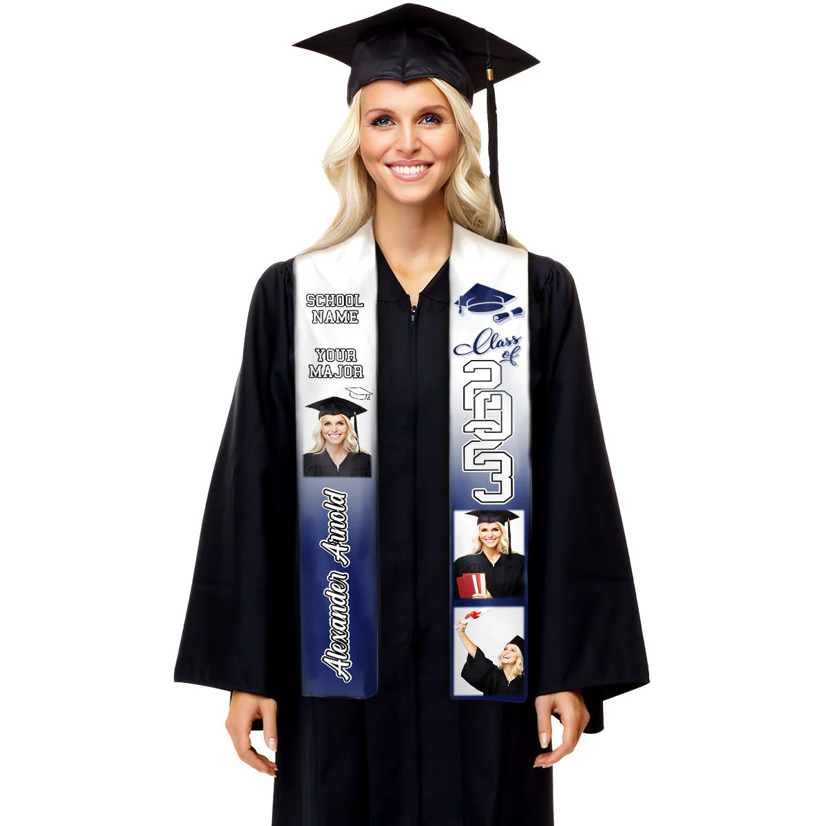 Congratulations Custom Graduation Stole - Personalized Graduation Stole Class Of 2024 Graduation Gifts - Image 3