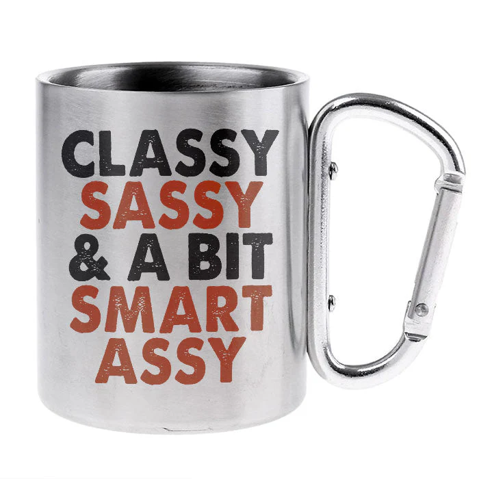 Classy, Sassy And Smart - Personalized Carabiner Camping Mug - Gift For Camping Lovers - Image 3